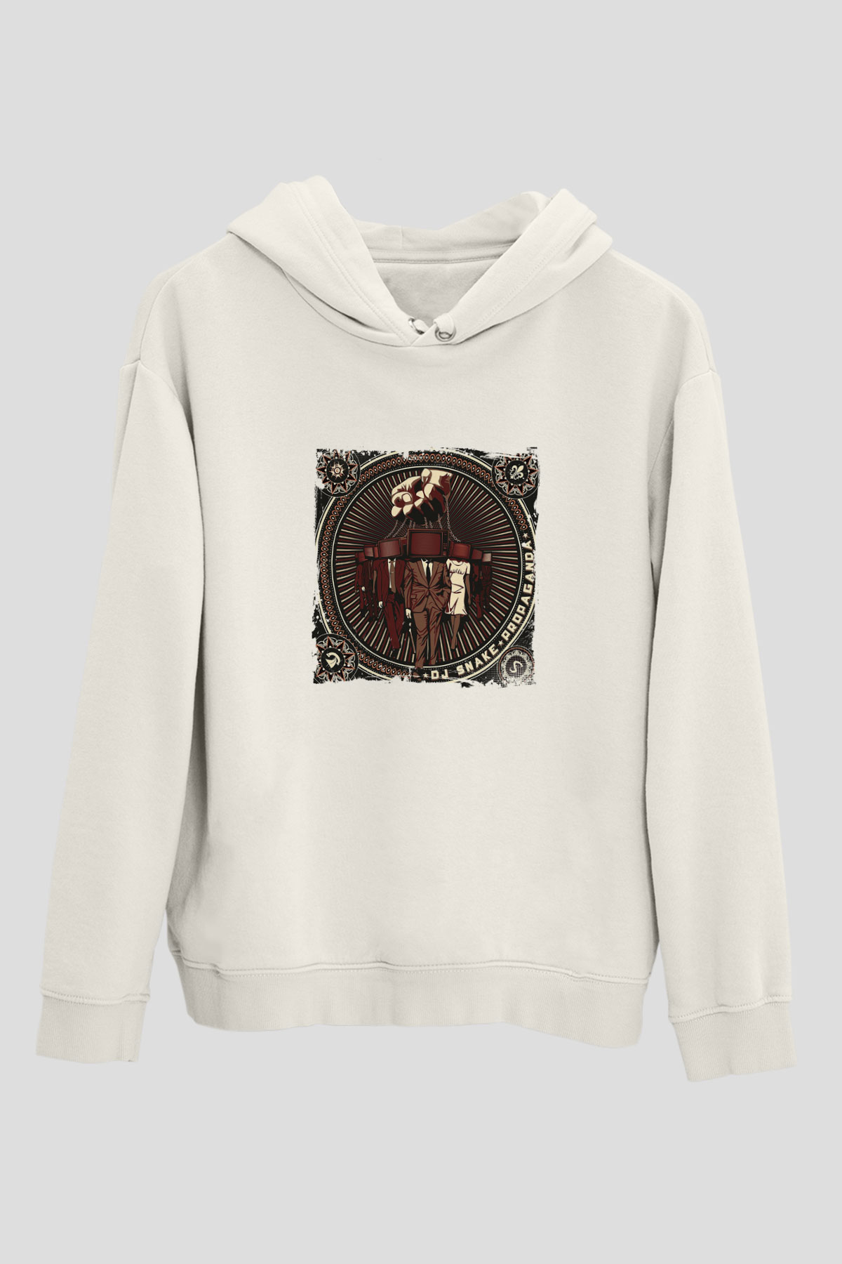 SnakeBaskılı Beyaz Hoodie
