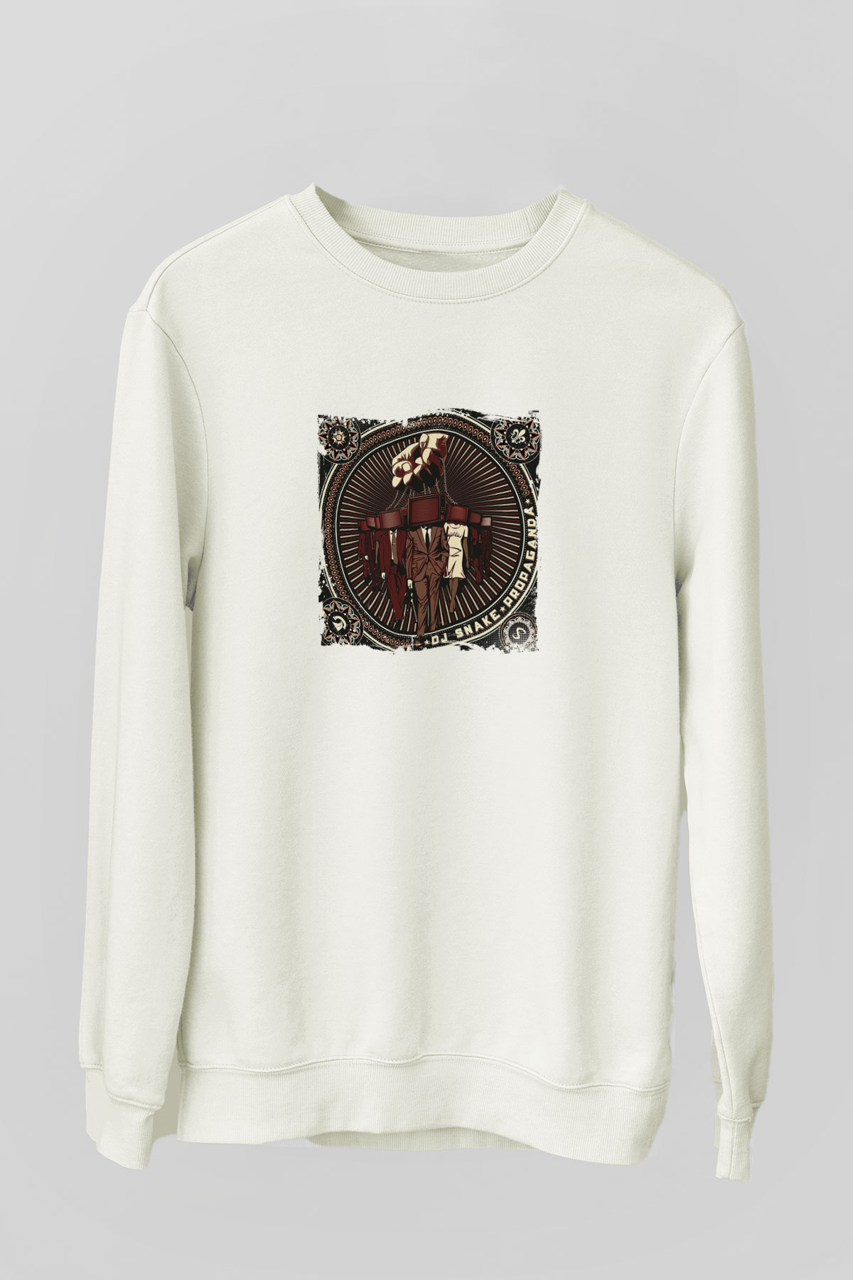 SnakeBaskılı Beyaz Sweatshirt