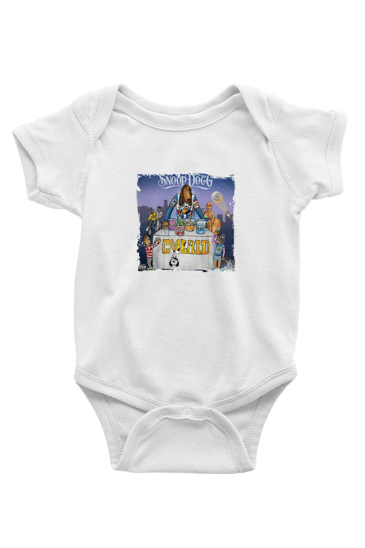 Snoop Dogg Baskılı Unisex Beyaz Bebek Body - Zıbın