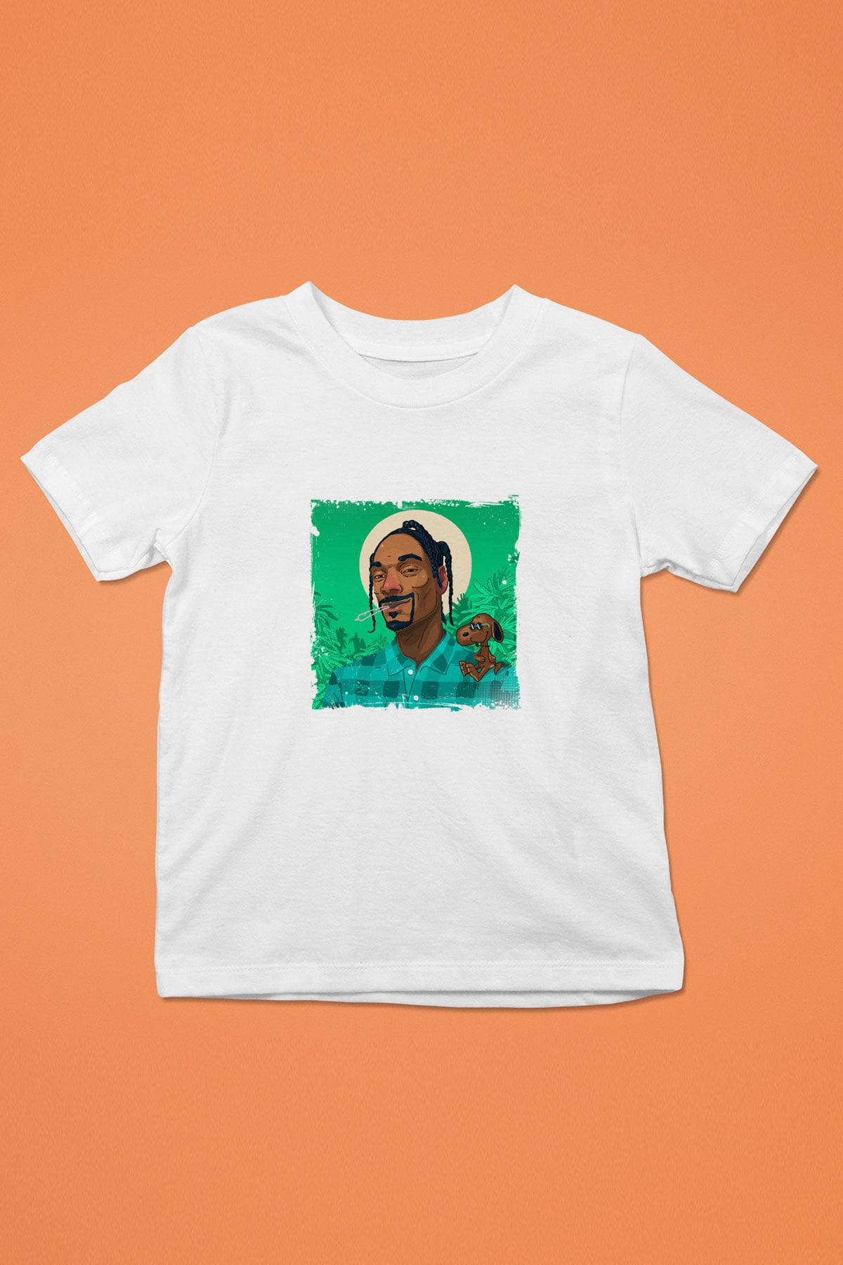 Snoop Dogg Baskılı Unisex Beyaz Çocuk Tişört