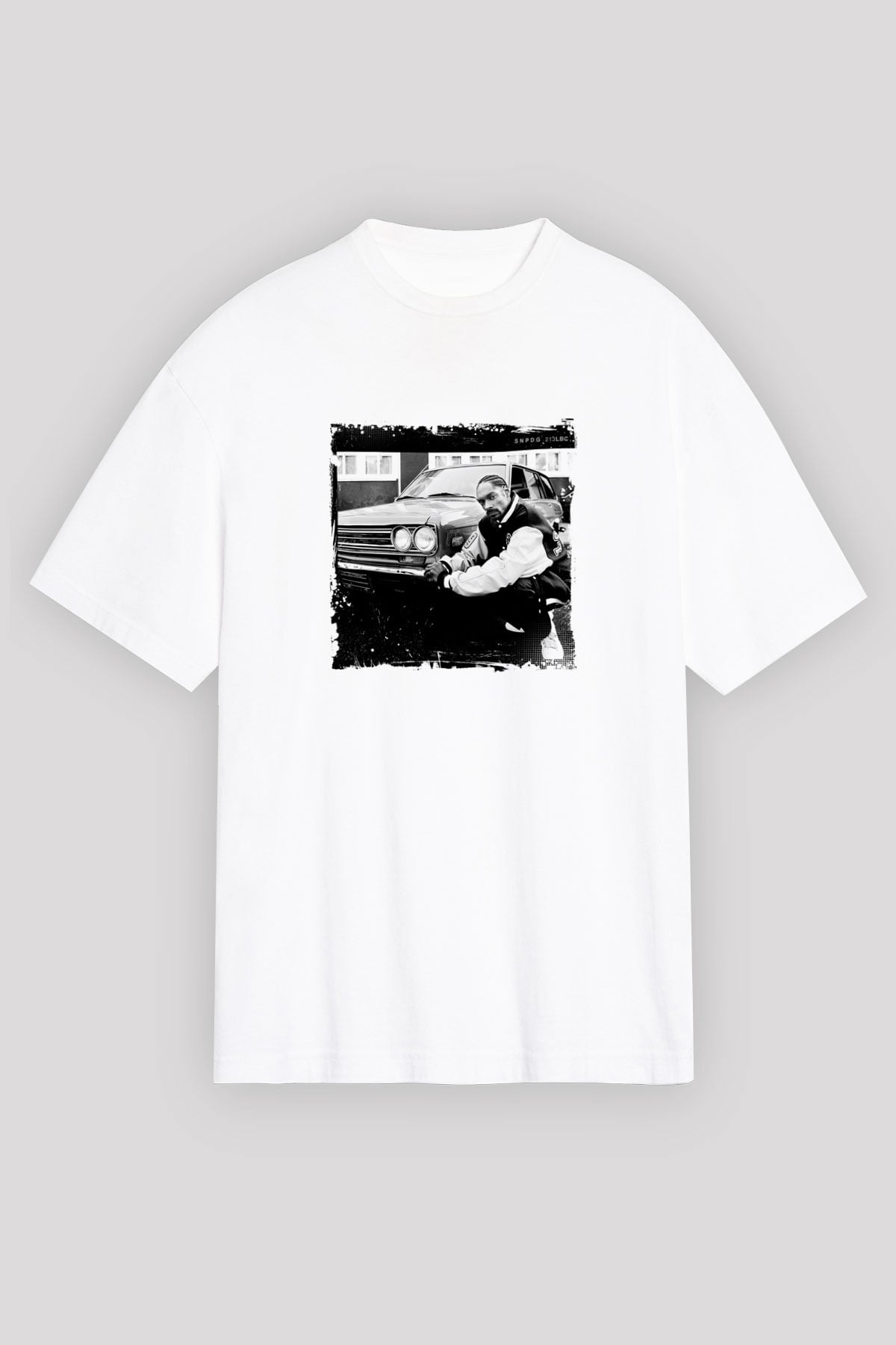Snoop Dogg Baskılı Unisex Beyaz Tişört