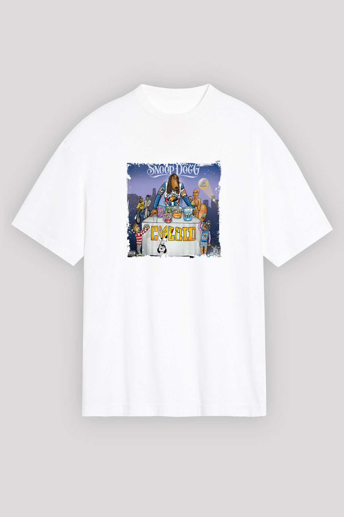 Snoop Dogg Baskılı Unisex Beyaz Tişört