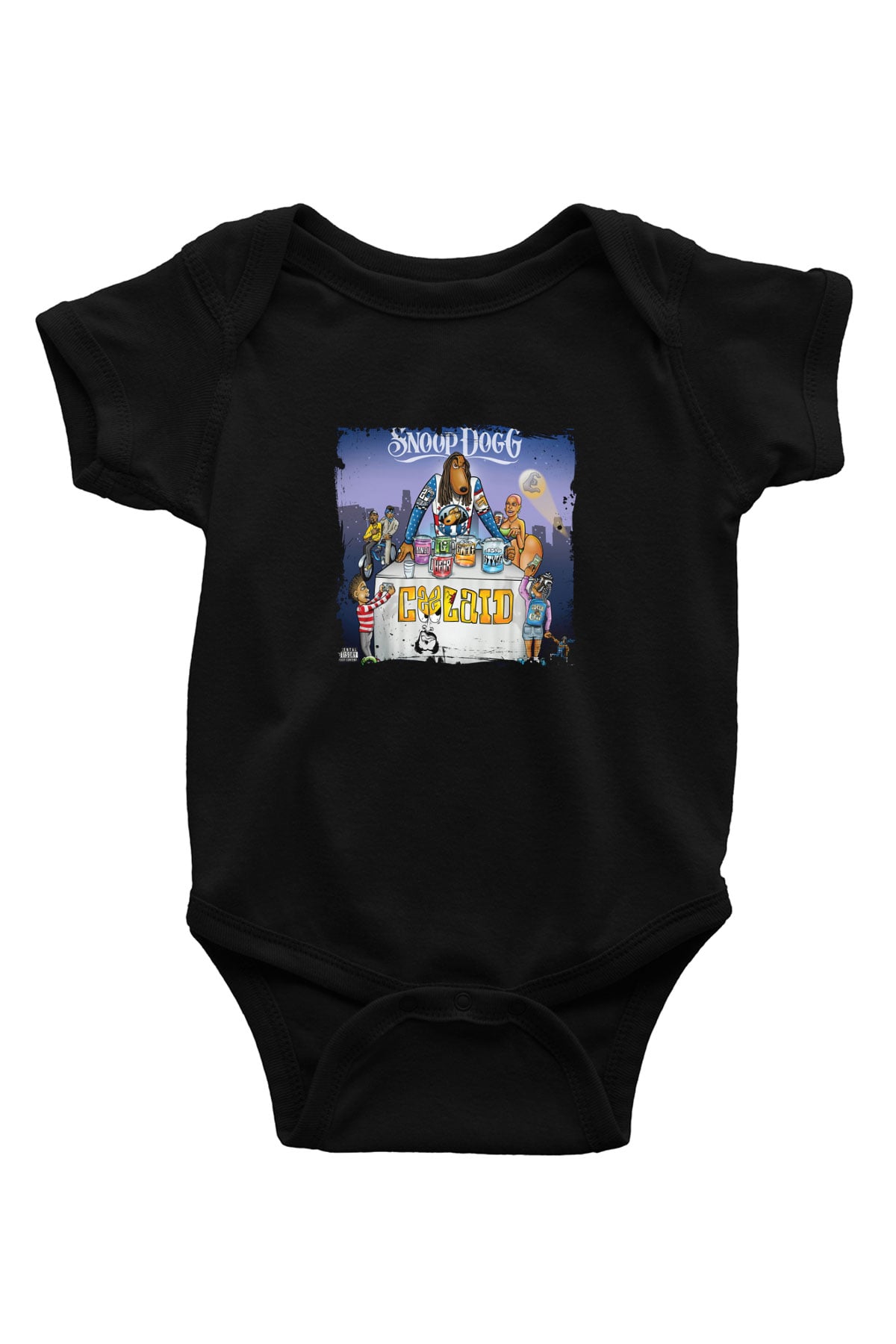 Snoop Dogg Baskılı Unisex Siyah Bebek Body - Zıbın