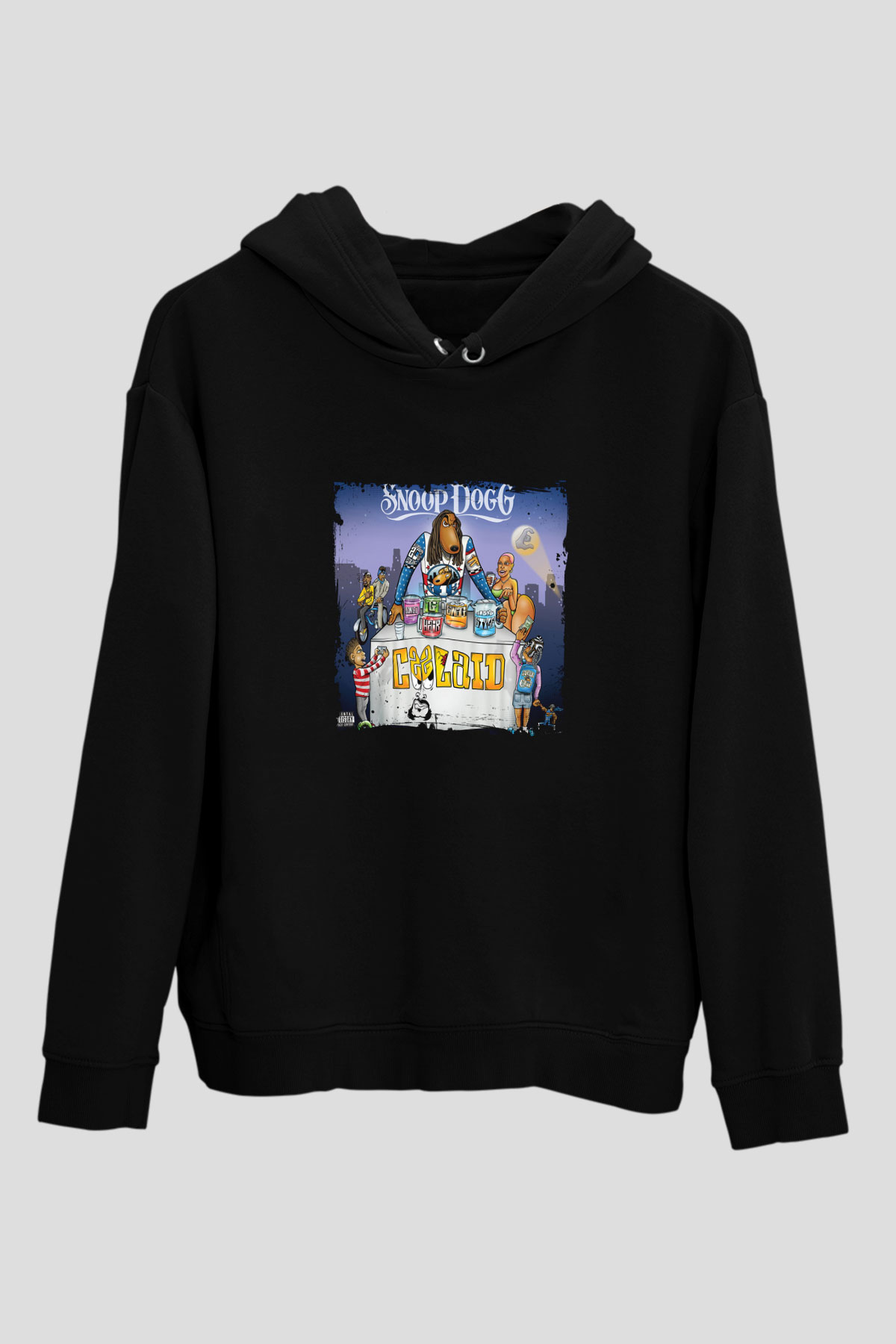 Snoop Dogg Baskılı Unisex Siyah Hoodie