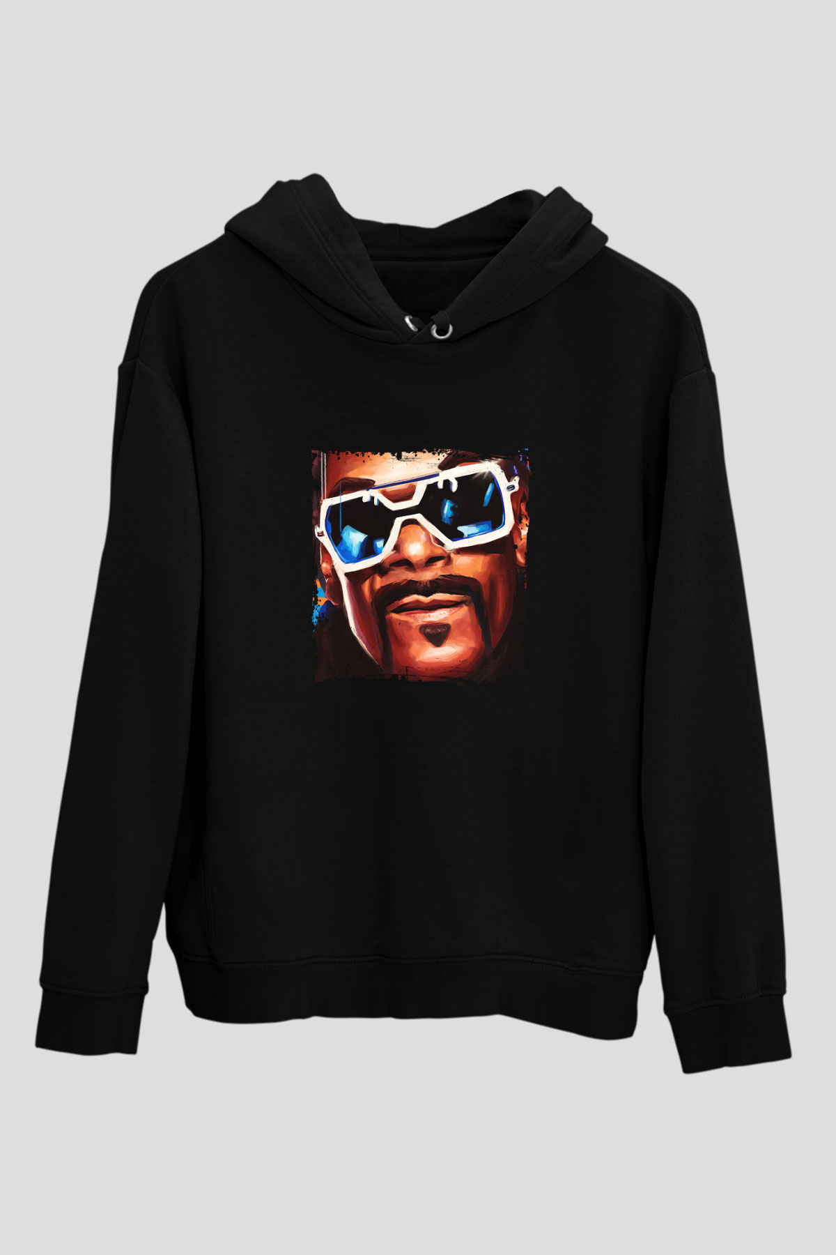 Snoop Dogg Baskılı Unisex Siyah Hoodie