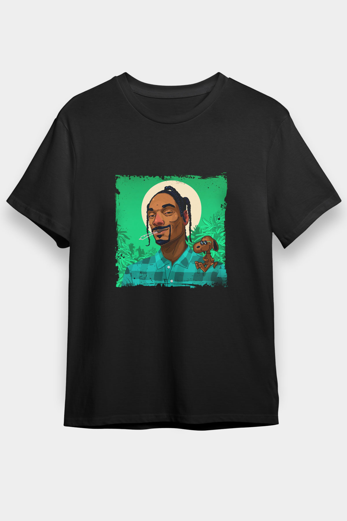 Snoop Dogg Baskılı Unisex Siyah Tişört