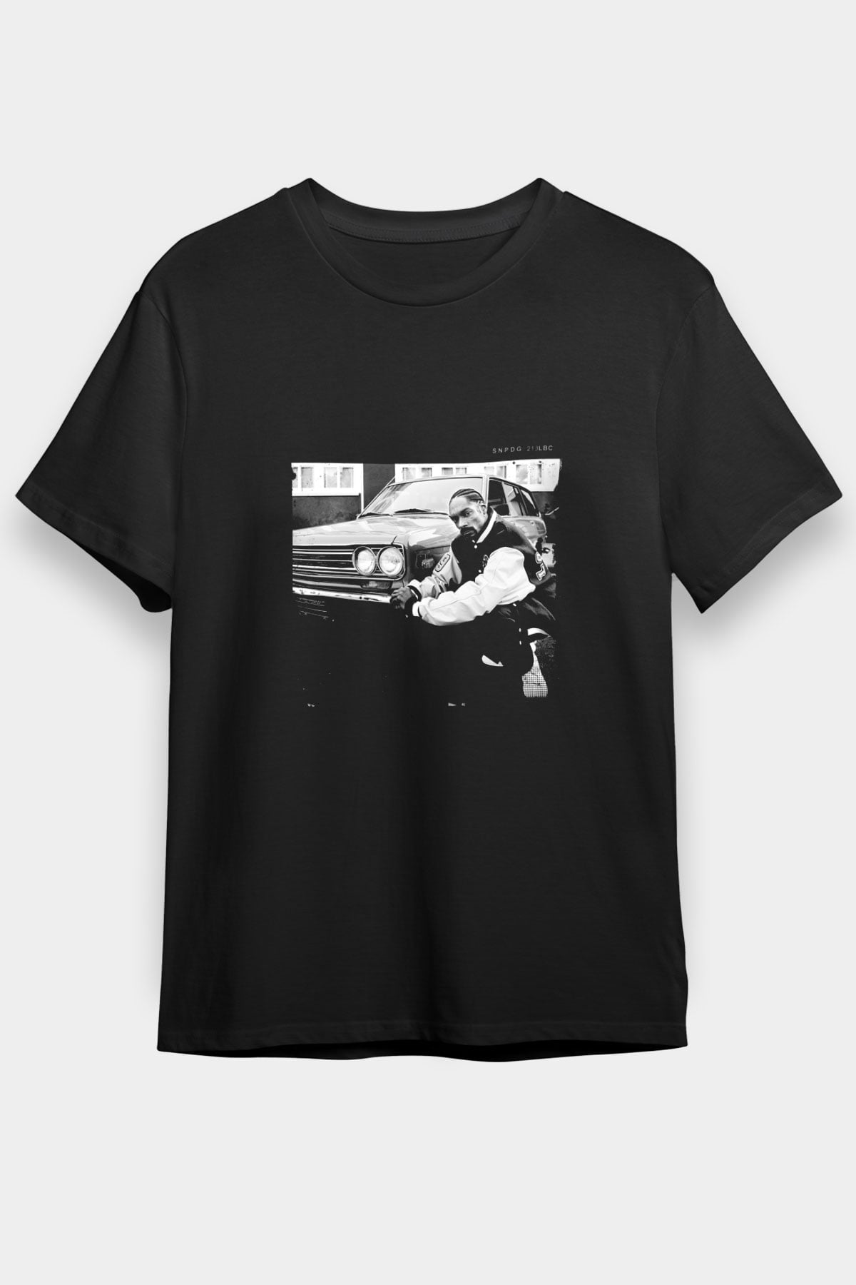 Snoop Dogg Baskılı Unisex Siyah Tişört
