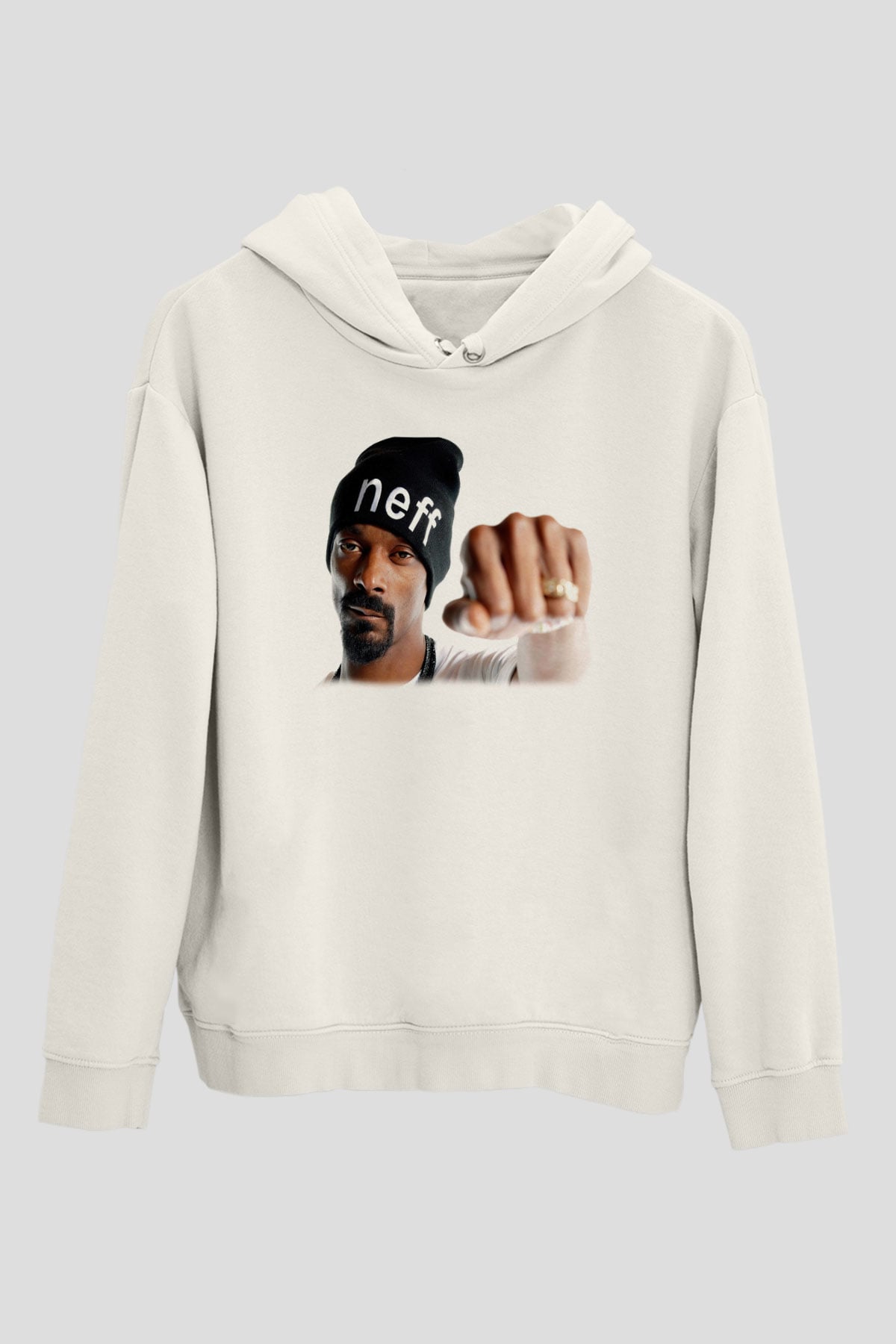 Snoop Dogg Beyaz Unisex Kapşonlu Sweatshirt