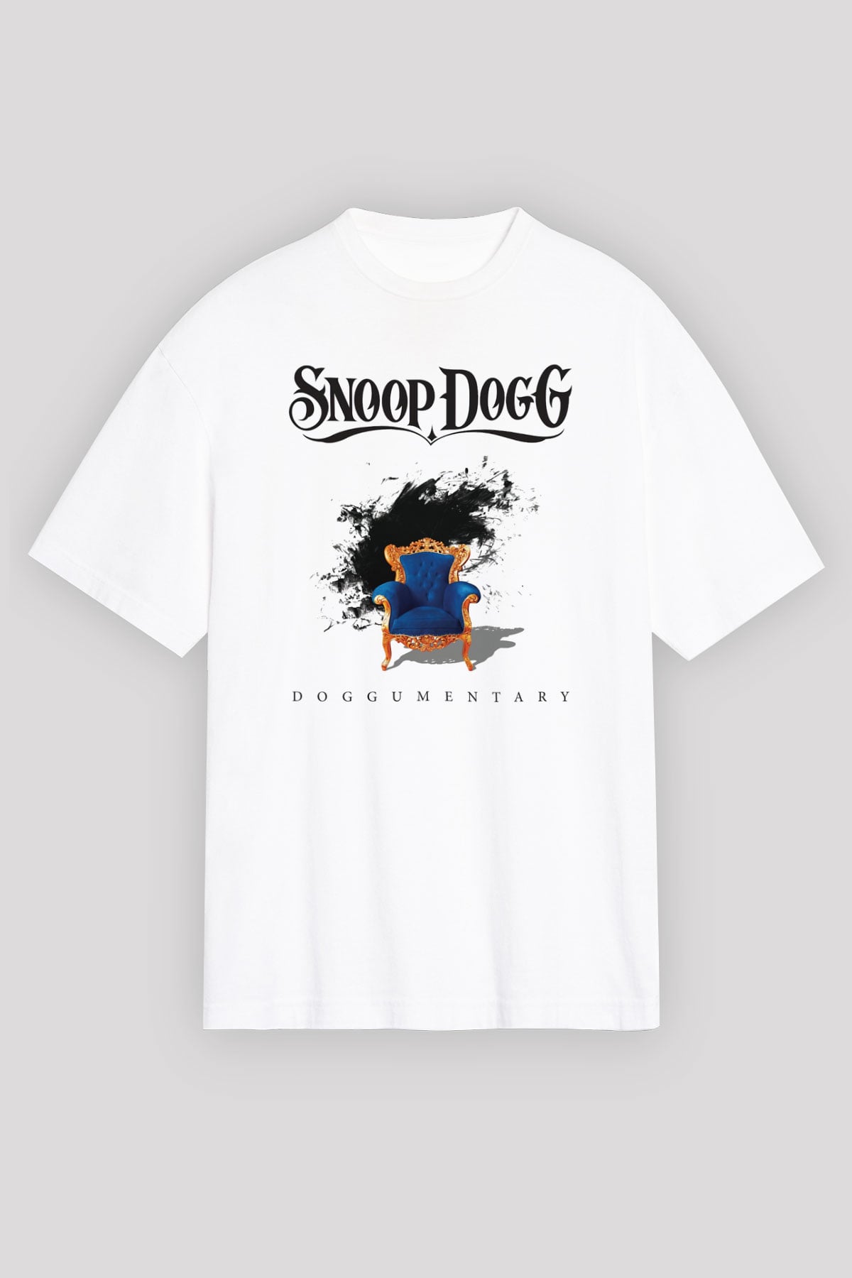 Snoop Dogg Beyaz Unisex Oversize Tişört T-Shirt - Oversize Tişört Fabrikası