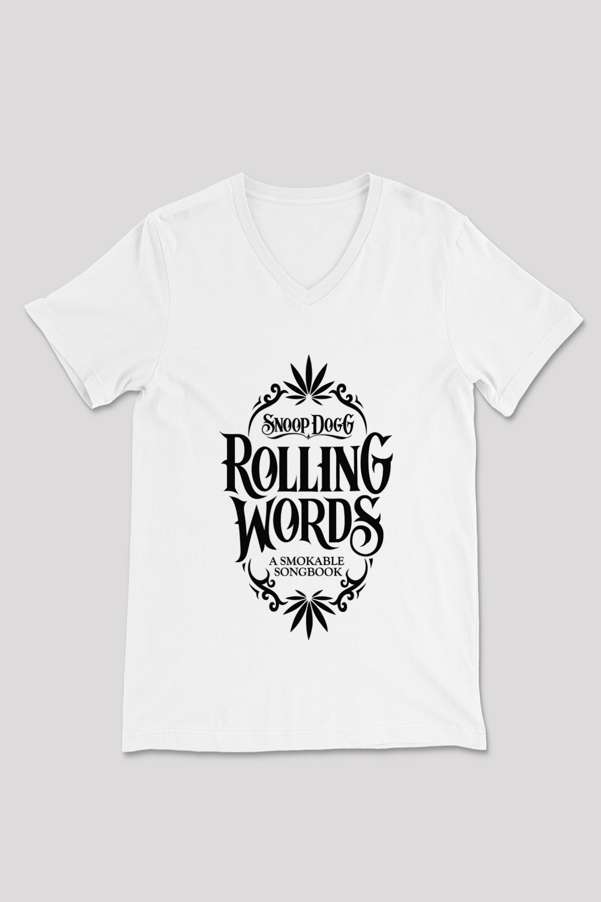 Snoop Dogg Beyaz Unisex V Yaka Tişört T-Shirt