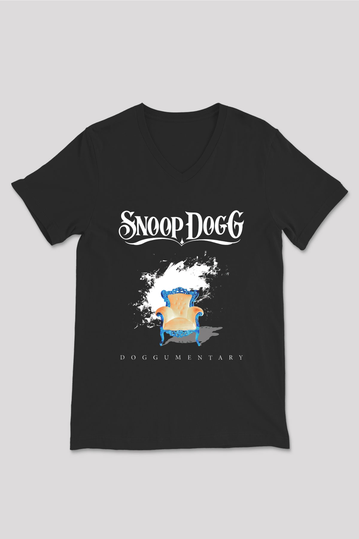 Snoop Dogg Siyah Unisex V Yaka Tişört T-Shirt