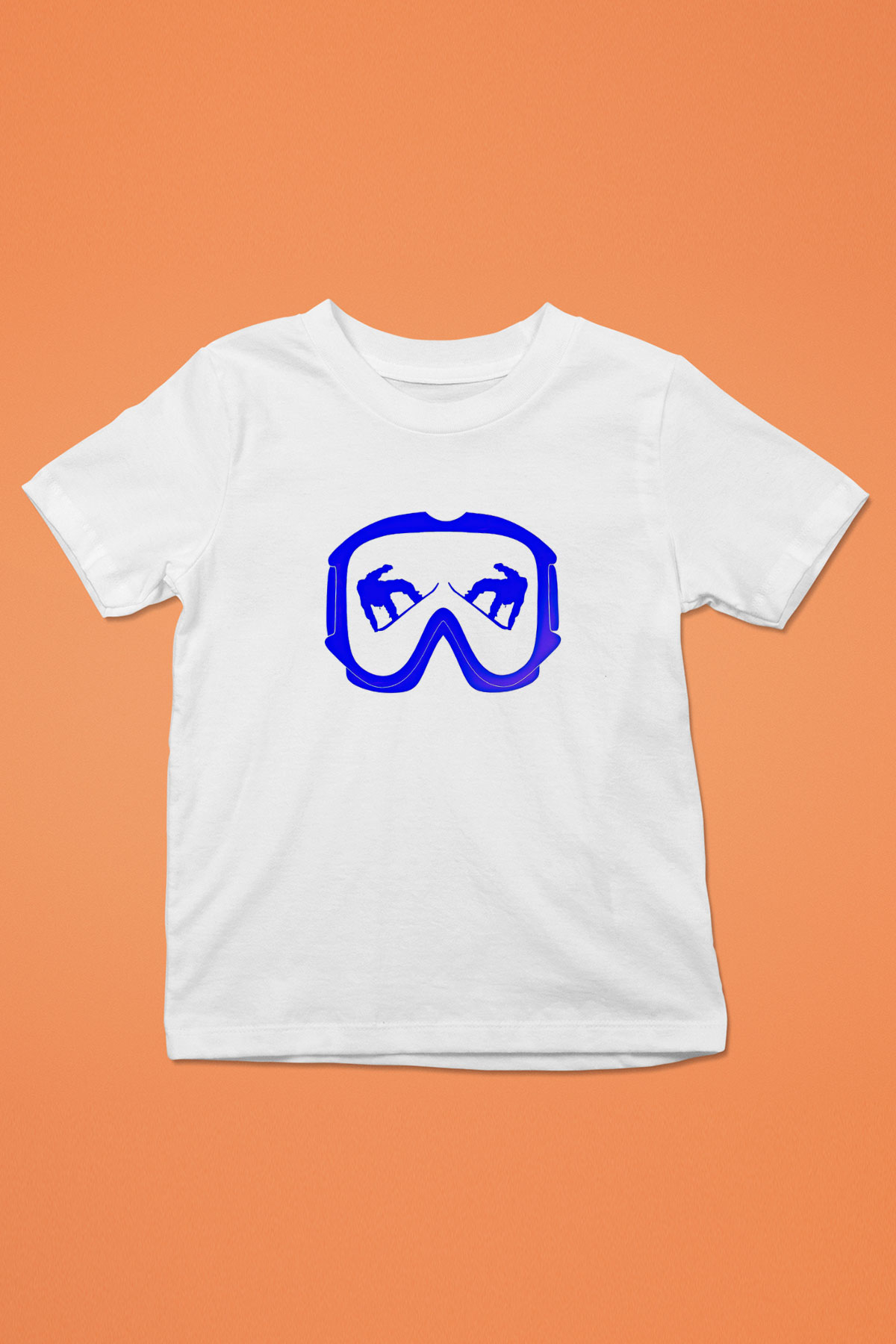Snowboarding Baskılı Unisex Beyaz Çocuk Tişört - Tshirt