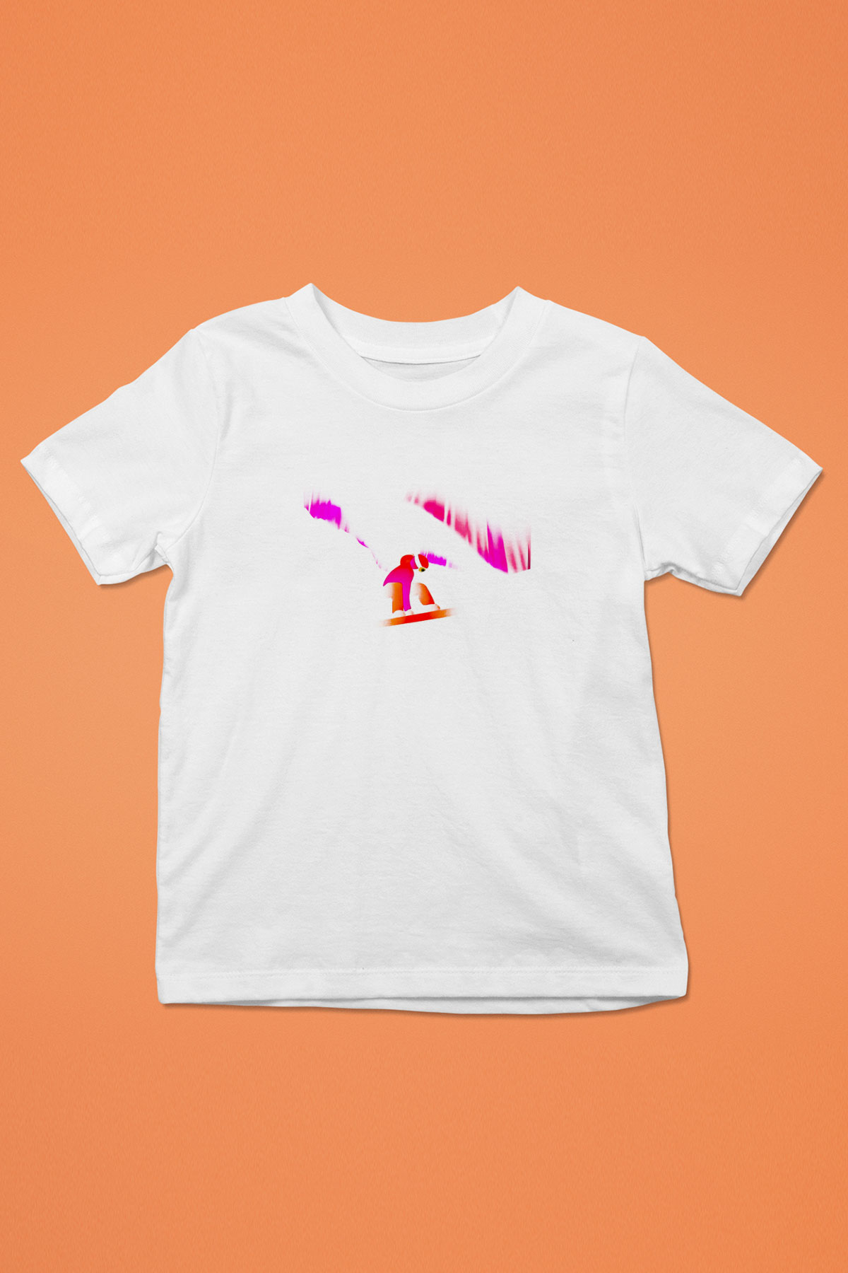 Snowboarding Baskılı Unisex Beyaz Çocuk Tişört - Tshirt