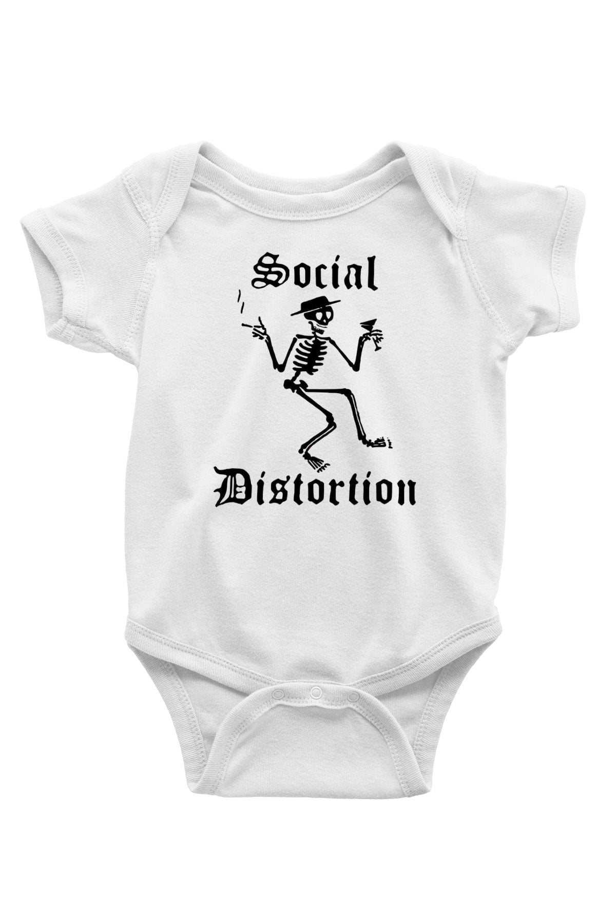 Social Distortion Baskılı Beyaz Unisex Bebek Body - Zıbın