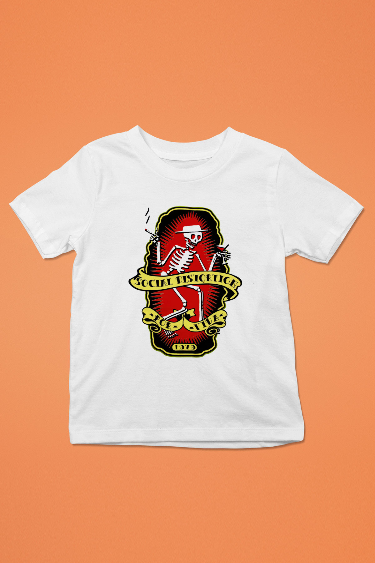Social Distortion Baskılı Beyaz Unisex Çocuk Tişört