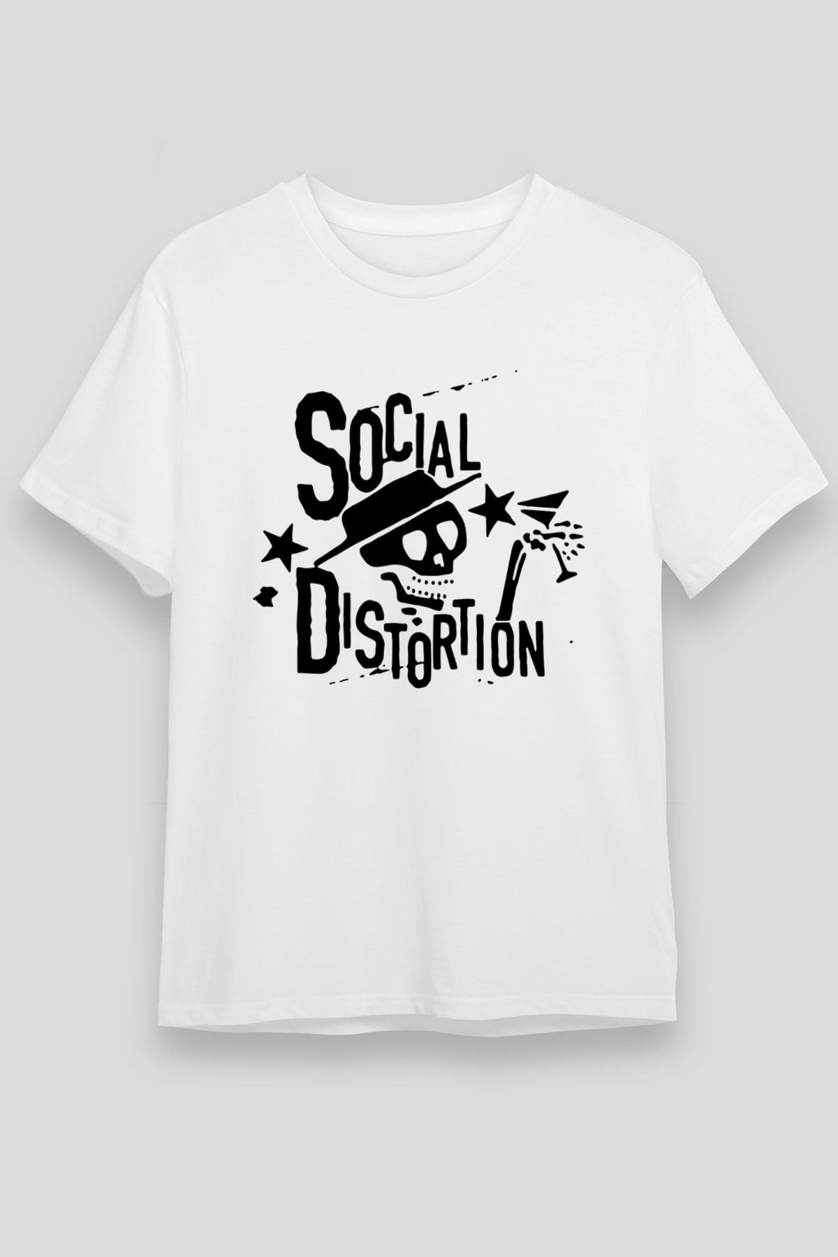 Social Distortion Beyaz Unisex Tişört T-Shirt - Tişört Fabrikası