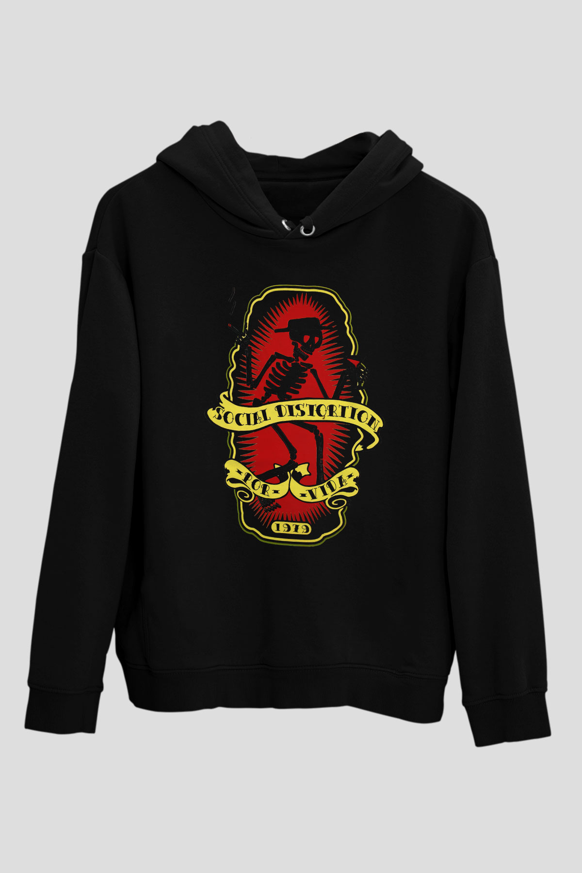 Social Distortion Siyah Unisex Kapşonlu Sweatshirt