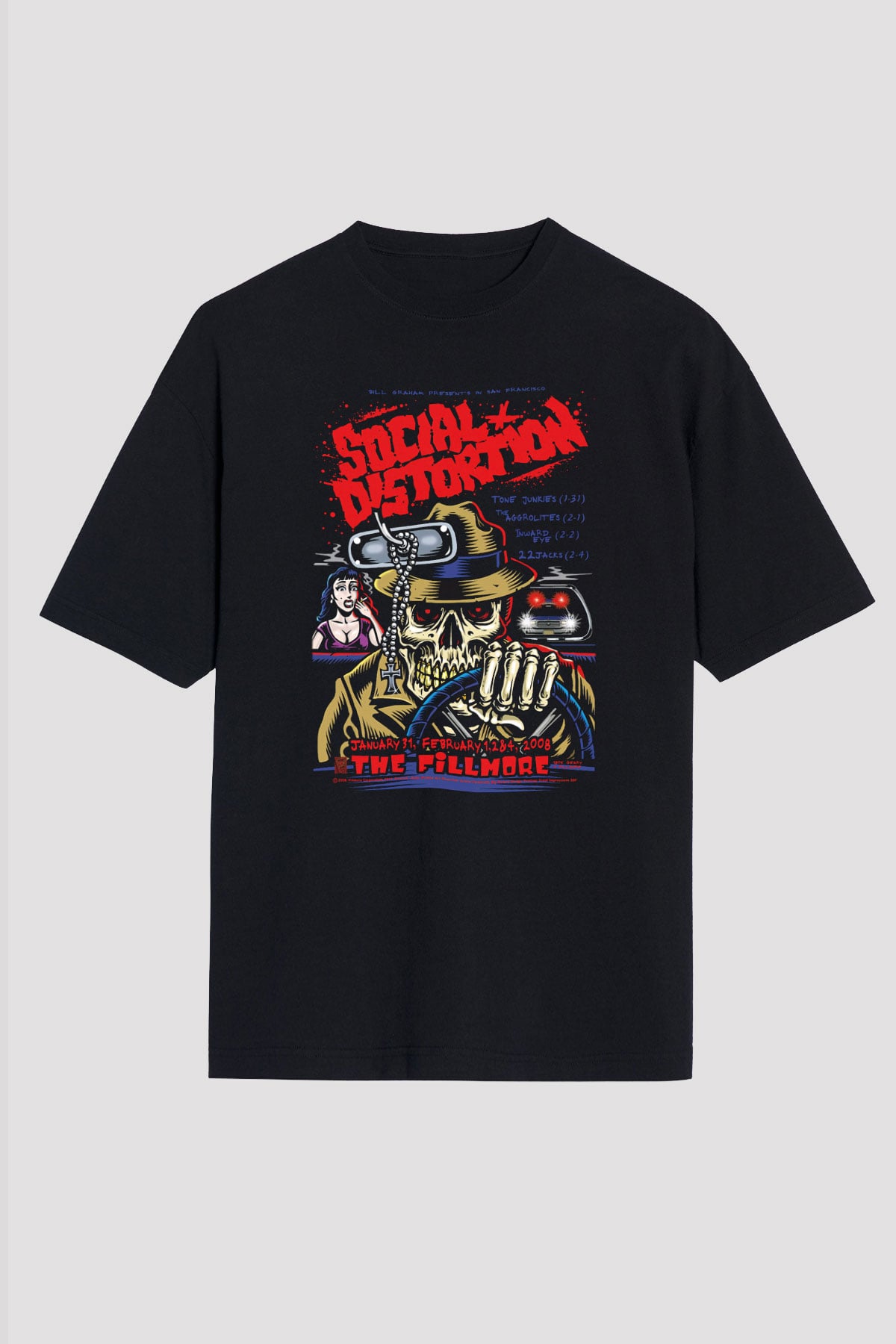 Social Distortion Siyah Unisex Oversize Tişört T-Shirt