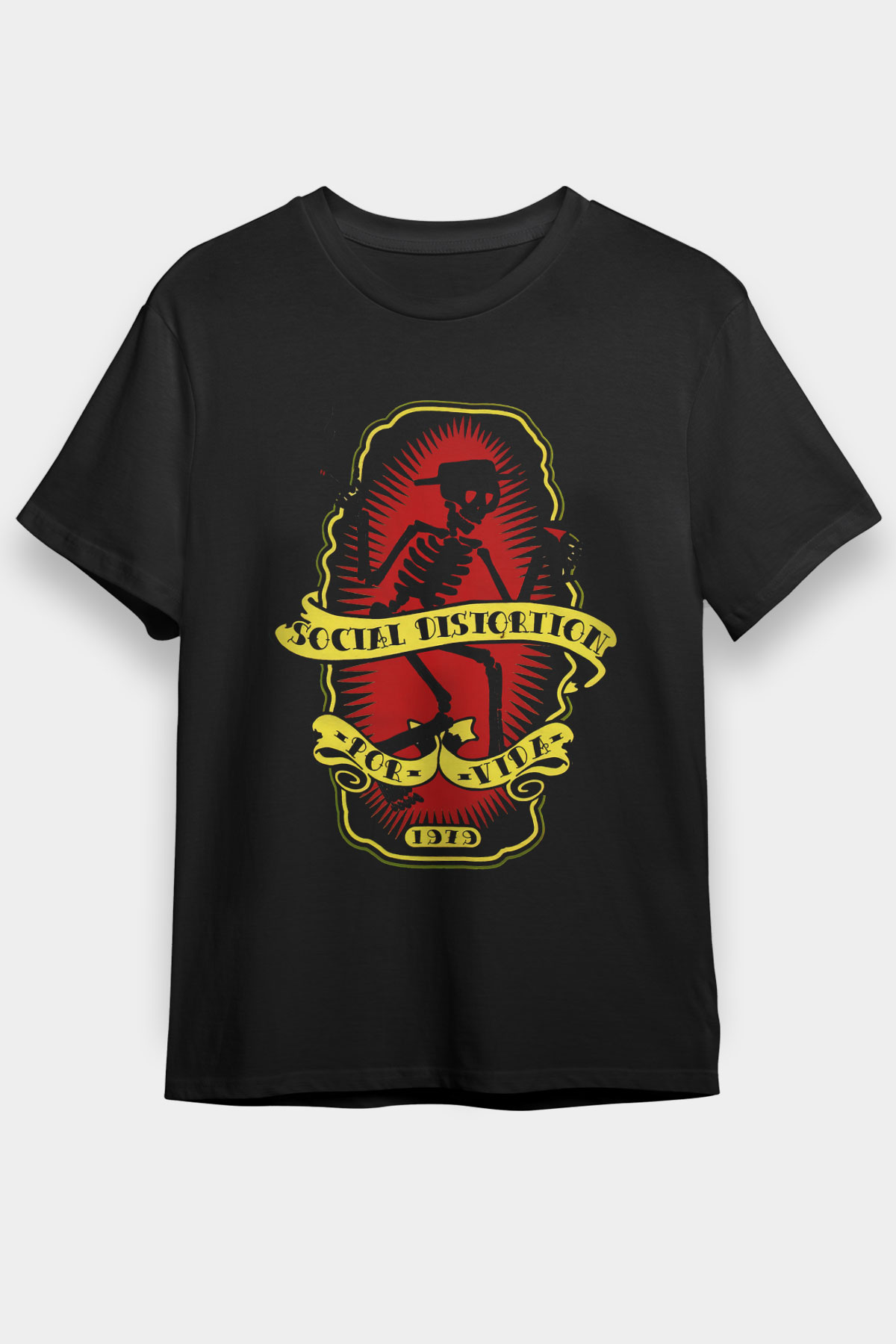 Social Distortion Siyah Unisex Tişört T-Shirt - Tişört Fabrikası