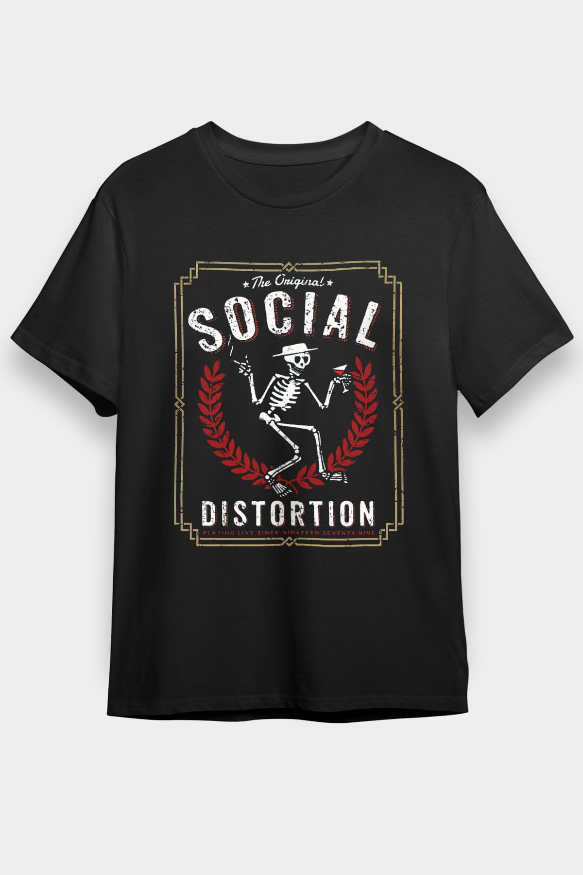 Social Distortion Siyah Unisex Tişört T-Shirt - Tişört Fabrikası