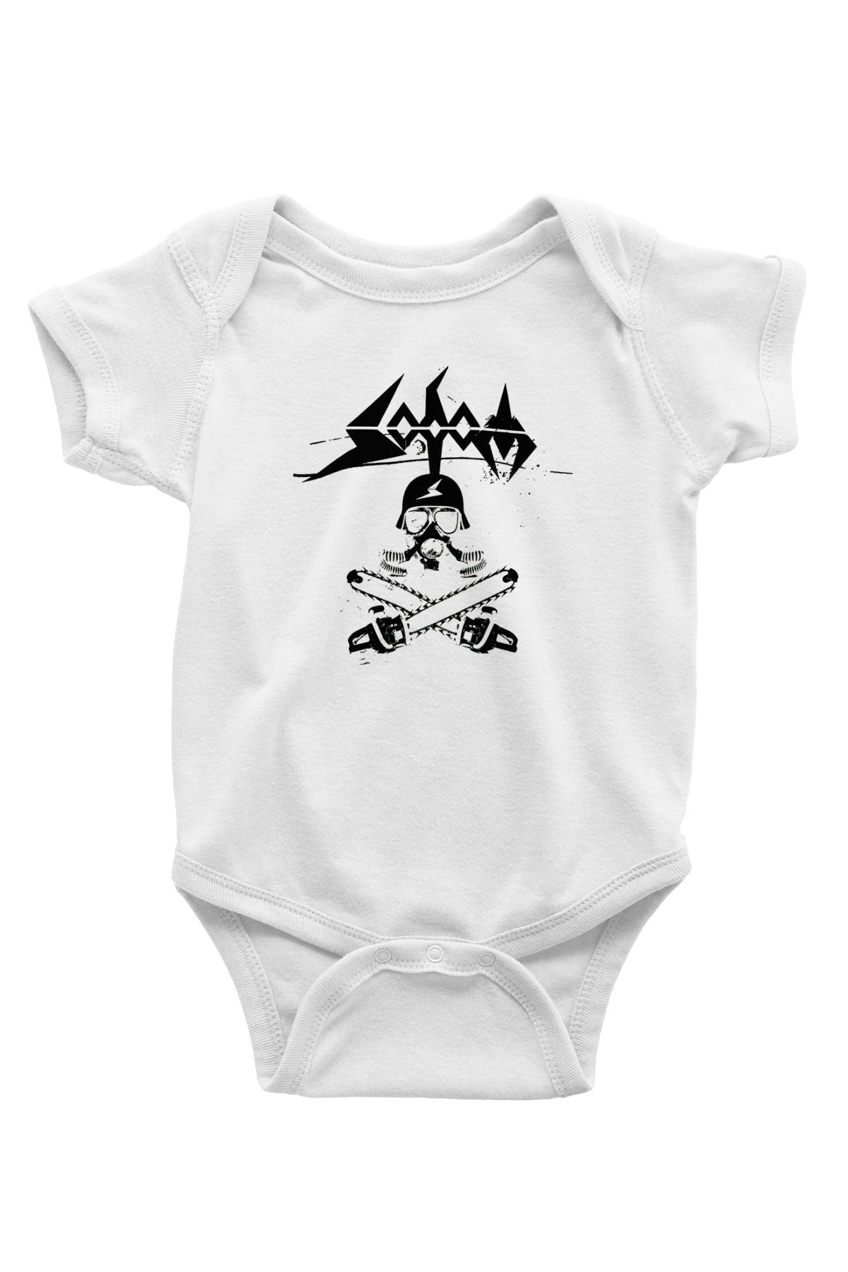 Sodom Baskılı Beyaz Unisex Bebek Body - Zıbın