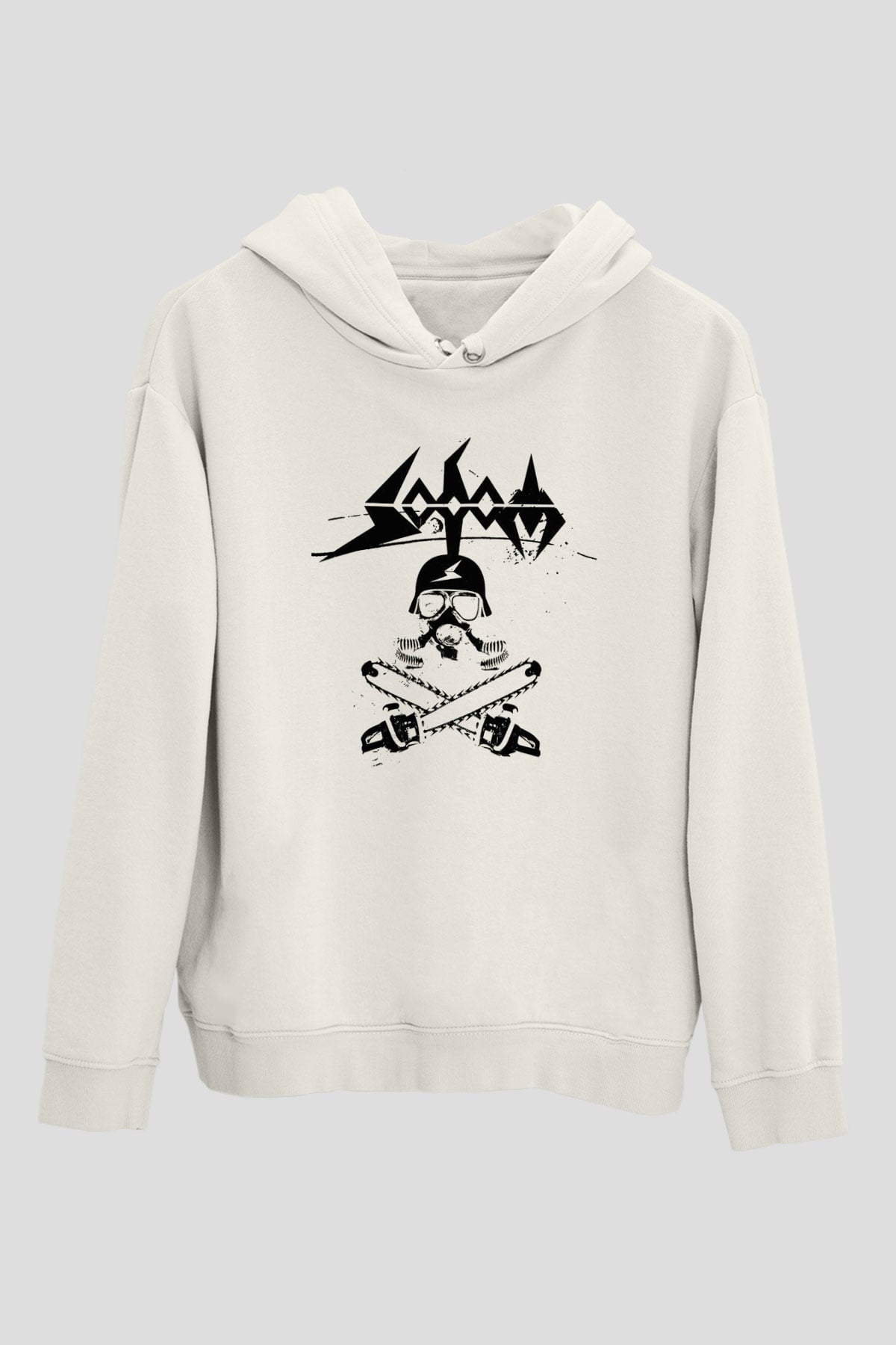 Sodom Beyaz Unisex Kapşonlu Sweatshirt