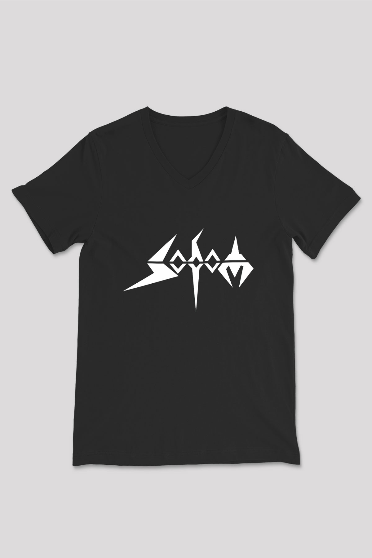 Sodom Siyah Unisex V Yaka Tişört T-Shirt