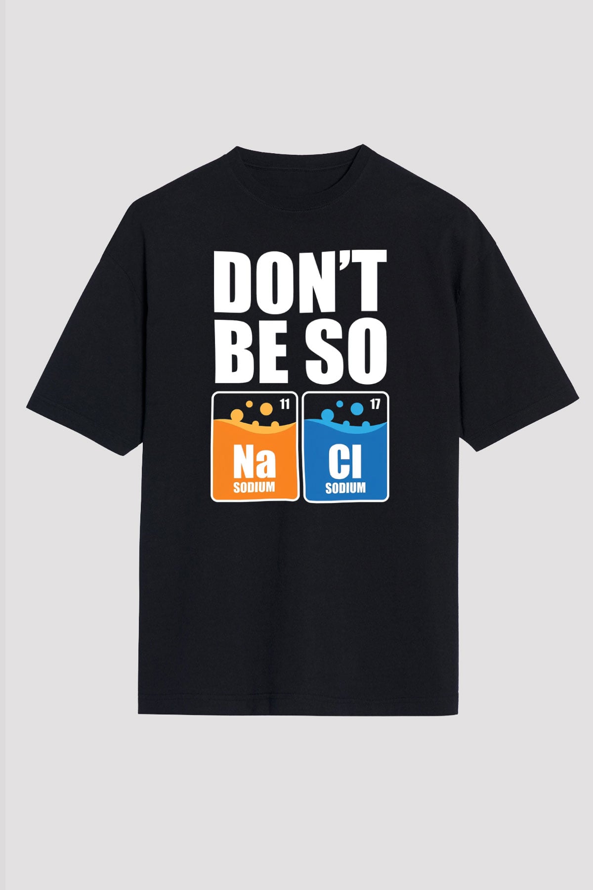 Sodyum Klor Baskılı Unisex Oversize Tişört - Tshirt