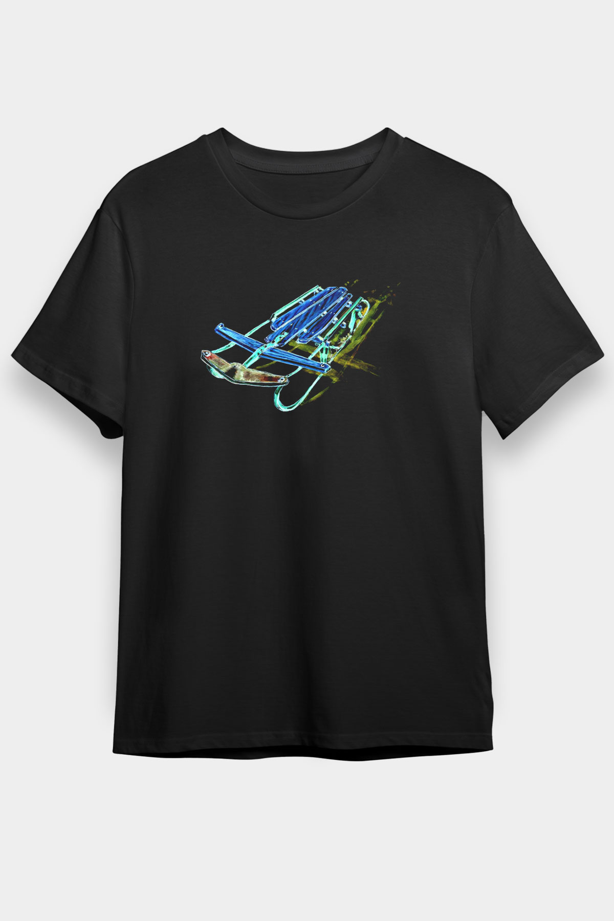 Sokak Kızağı - Street Luge Baskılı Unisex Siyah Tişört - Tshirt