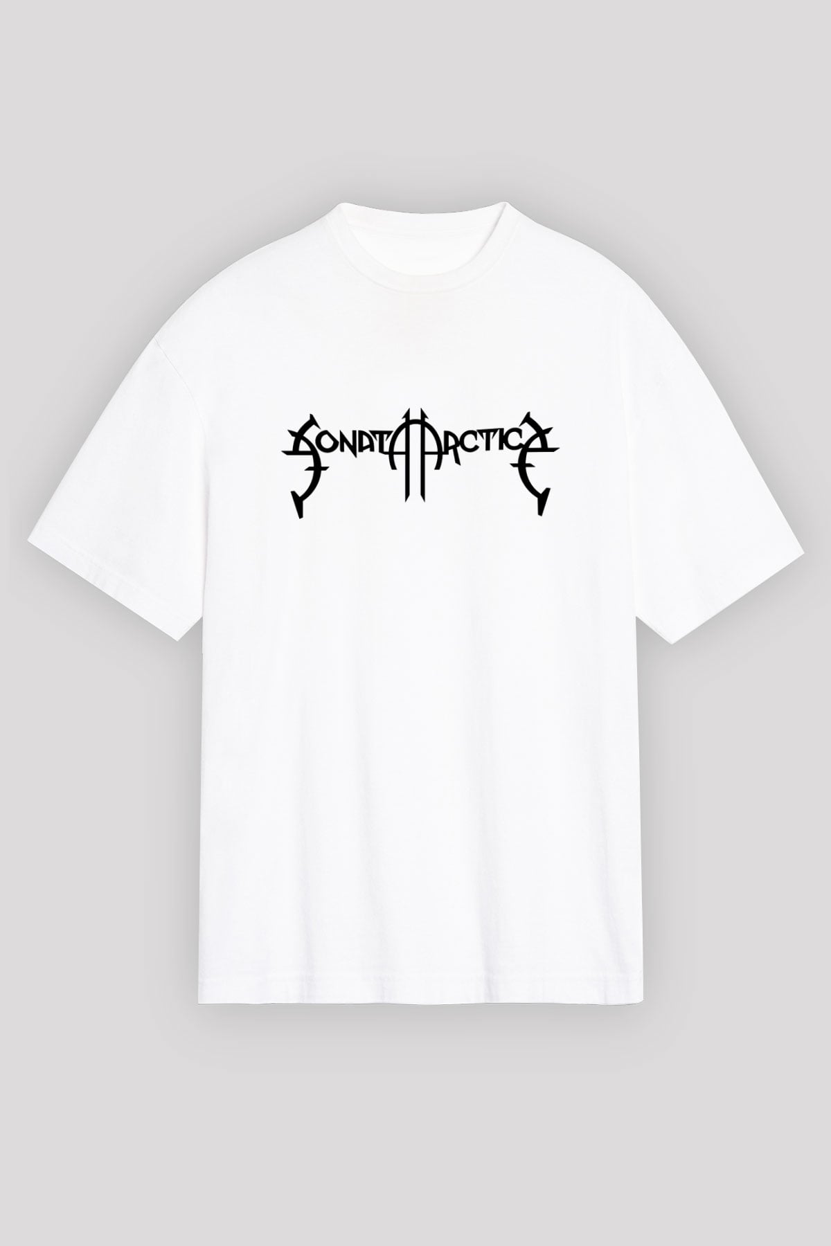Sonata Arctica Beyaz Unisex Oversize Tişört T-Shirt - Oversize Tişört Fabrikası