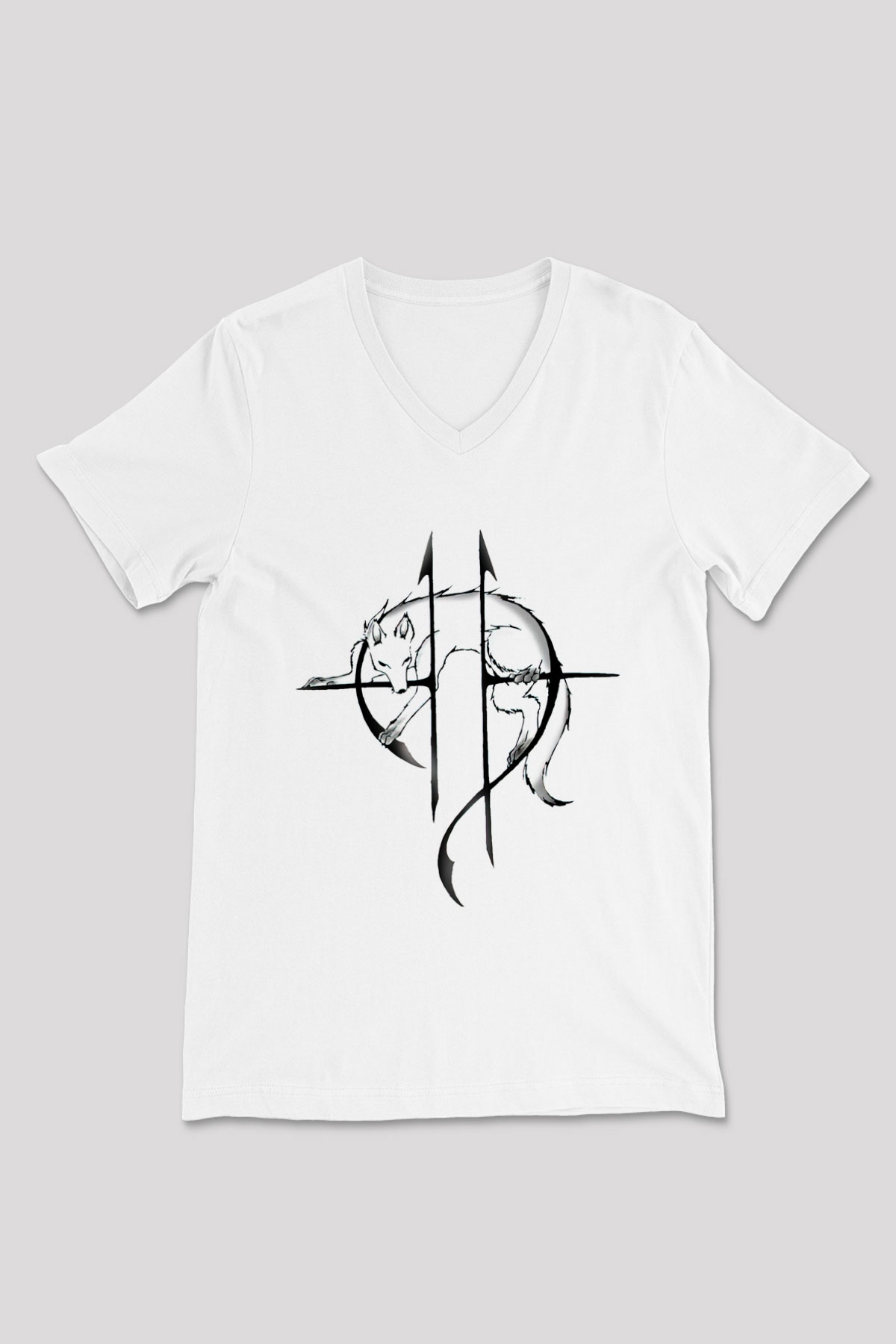 Sonata Arctica Beyaz Unisex V Yaka Tişört T-Shirt - V Yaka Tişört Fabrikası