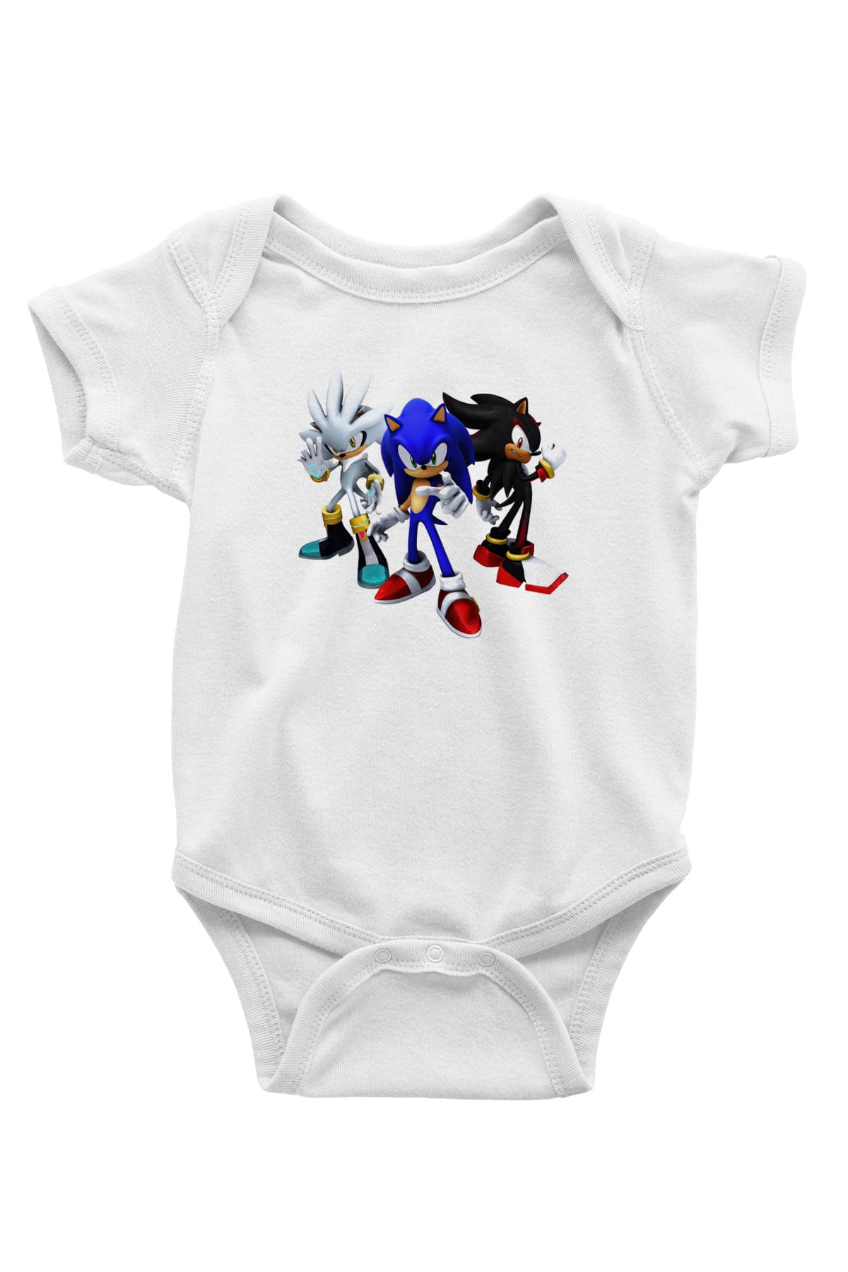 Sonic the Hedgehog Baskılı Beyaz Unisex Bebek Body - Zıbın