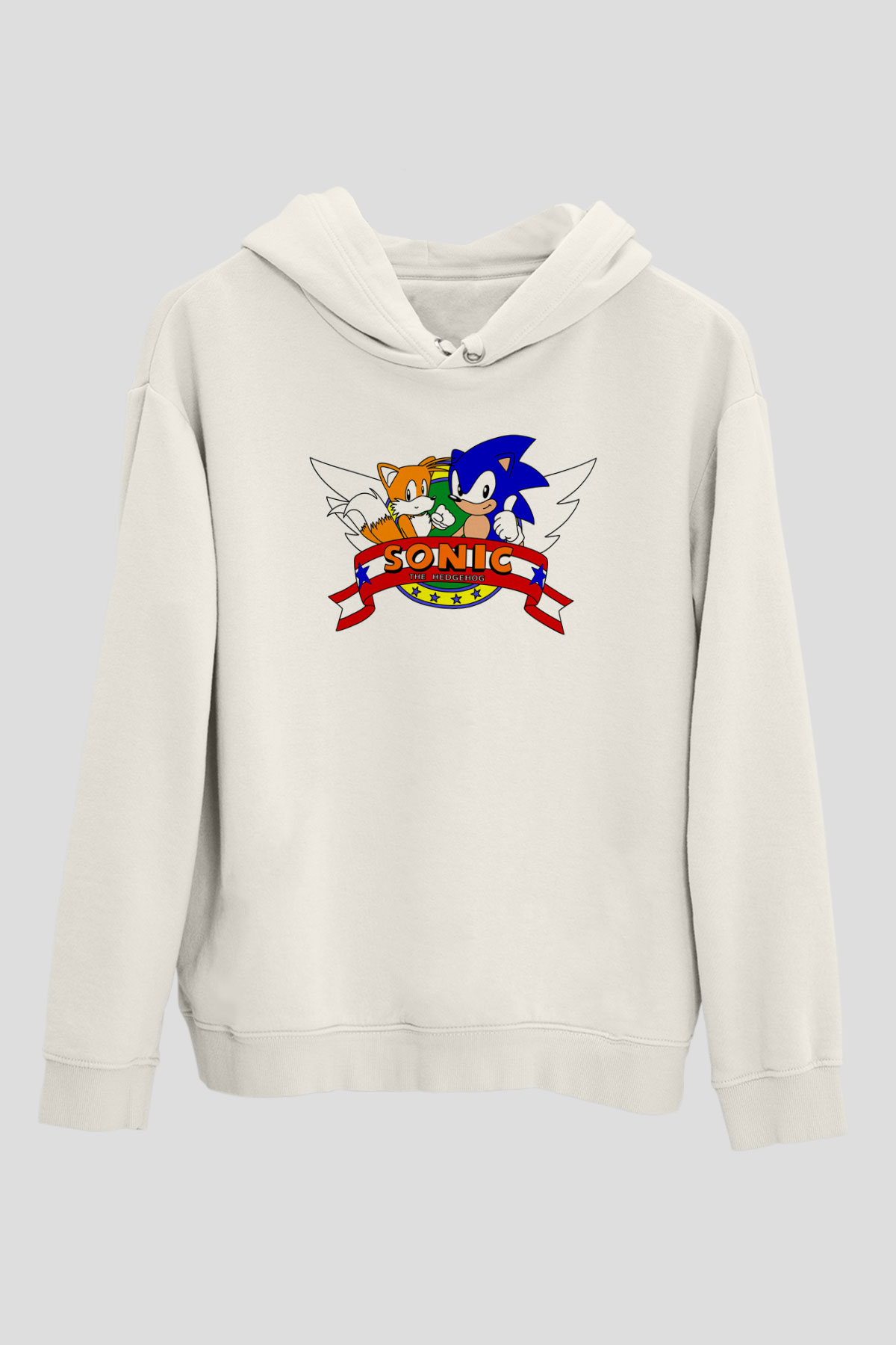 Sonic the Hedgehog Beyaz Unisex Hoodie