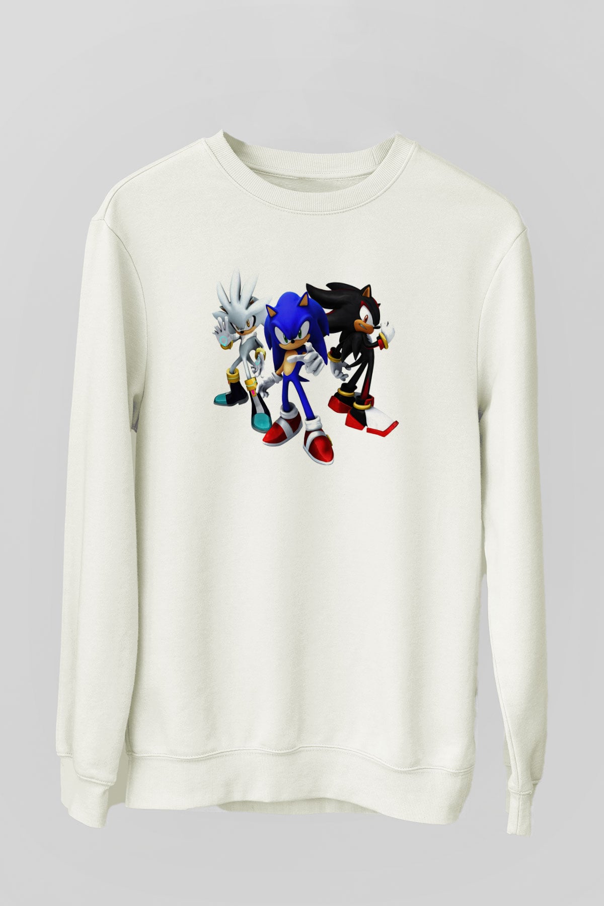 Sonic the Hedgehog Beyaz Unisex Sweatshirt