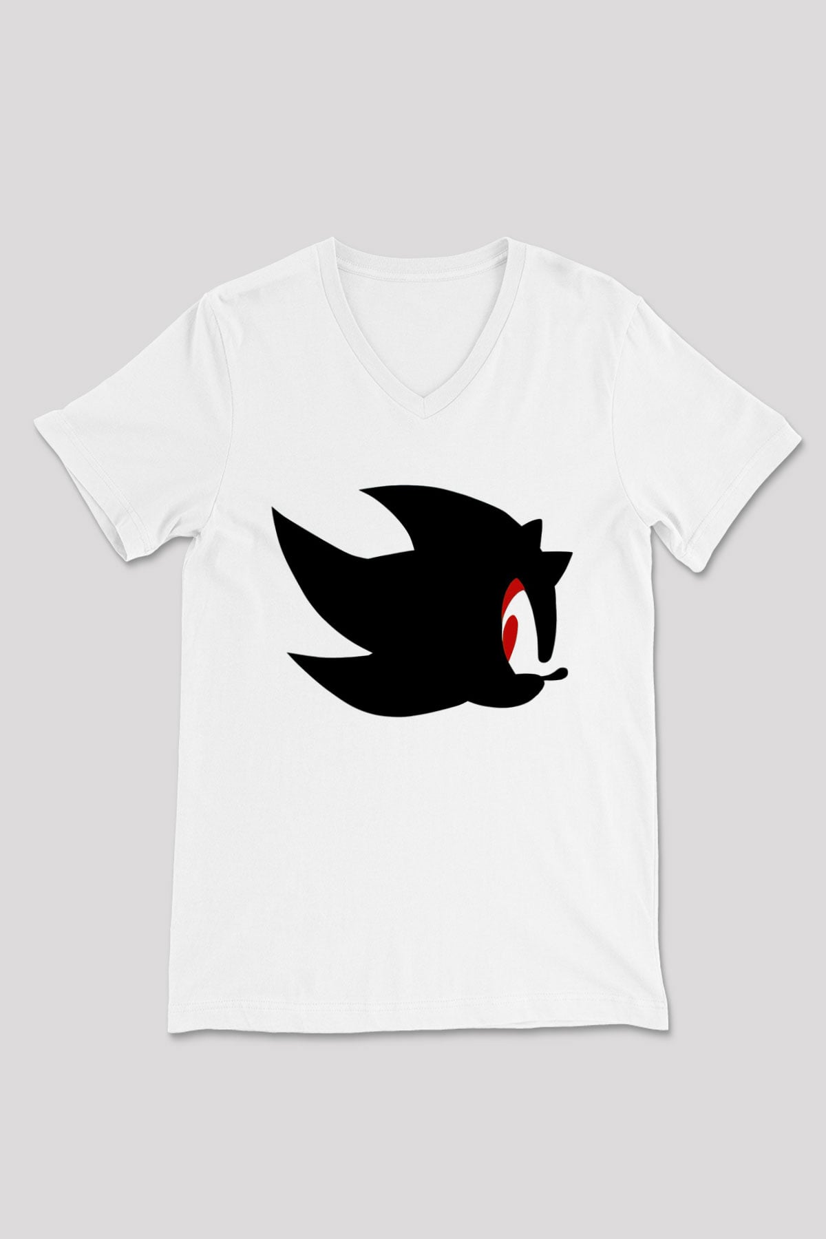 Sonic the Hedgehog Beyaz Unisex V Yaka Tişört T-Shirt