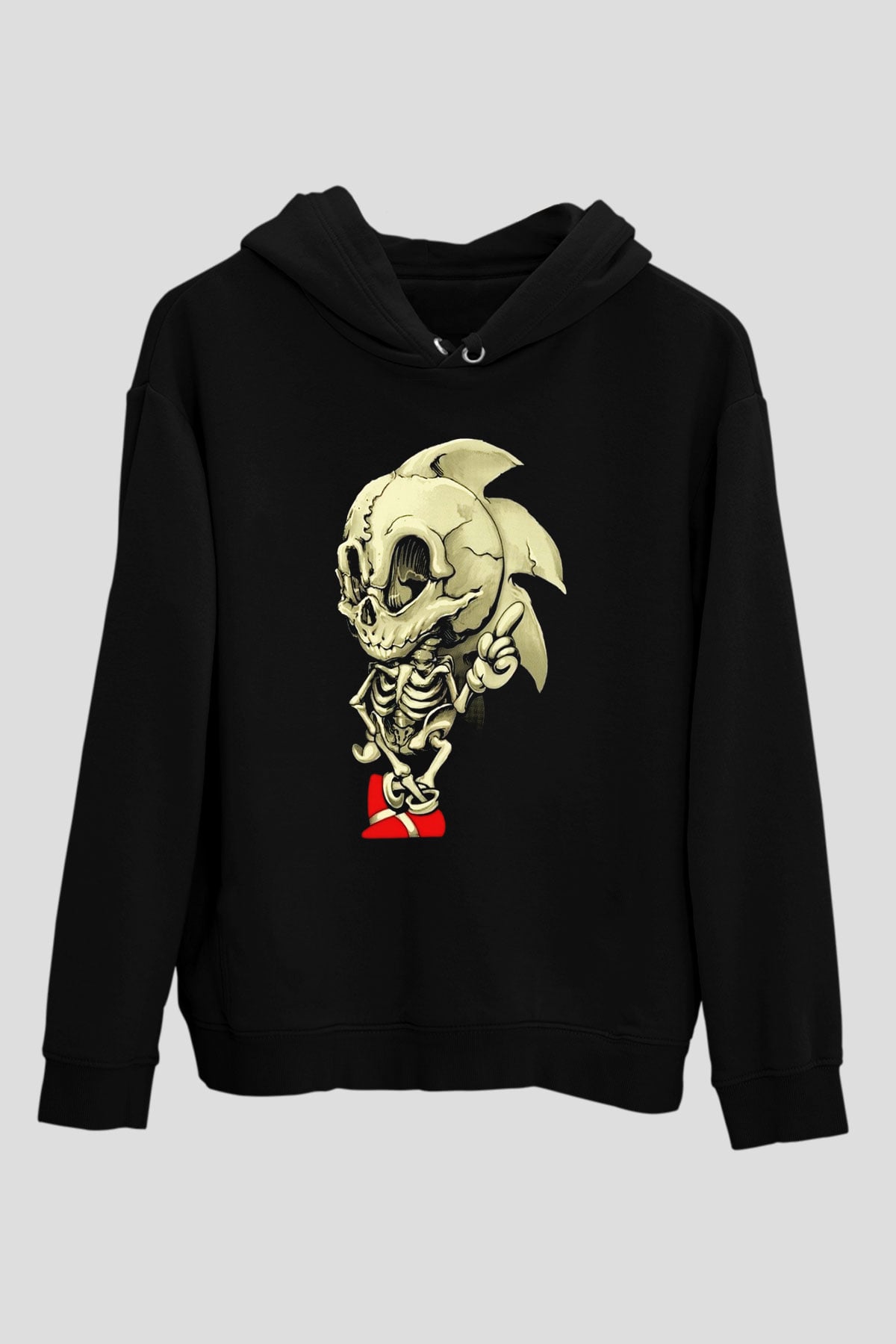Sonic the Hedgehog Siyah Unisex Kapüşonlu Sweatshirt