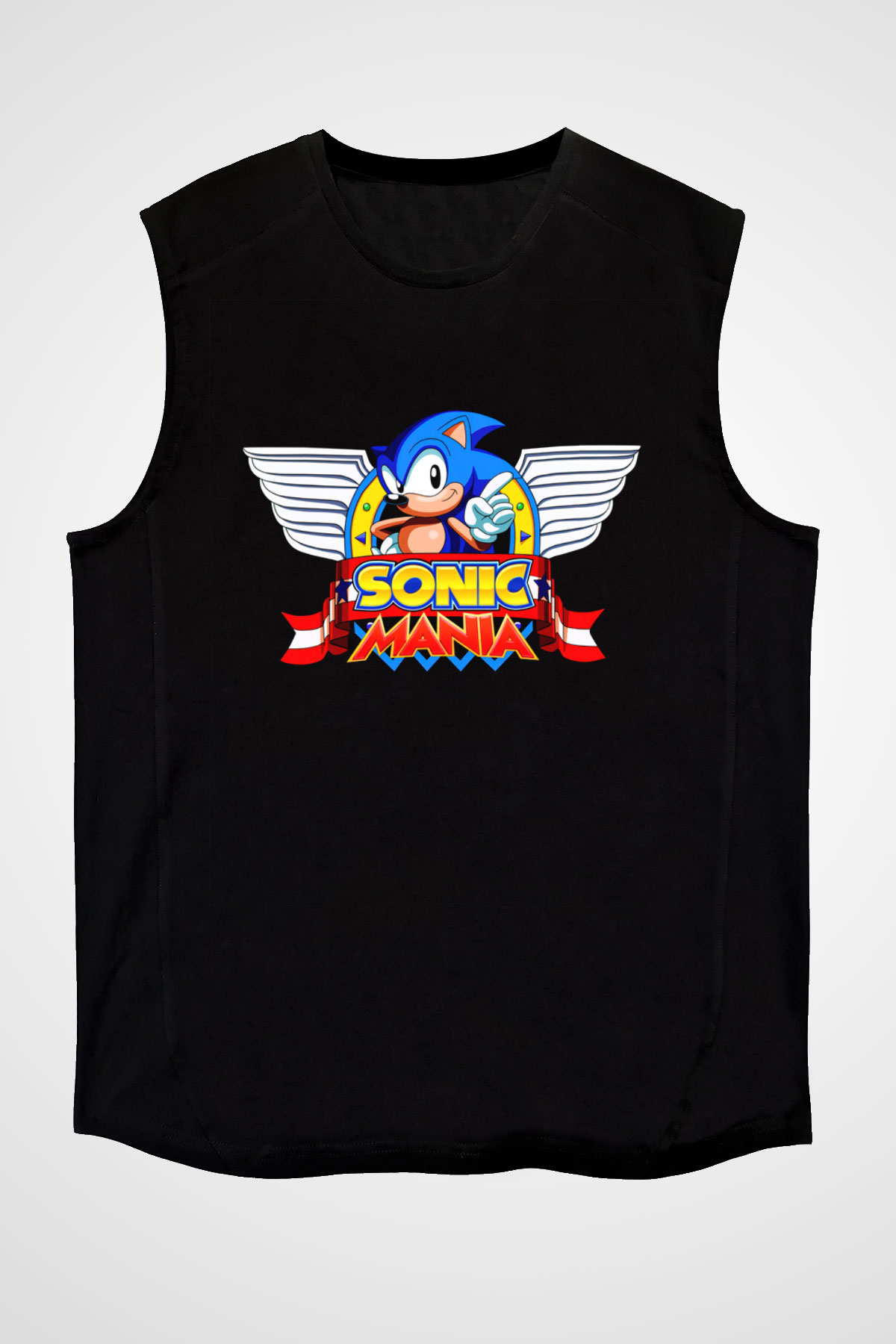 Sonic the Hedgehog Siyah Unisex Kolsuz Tişört