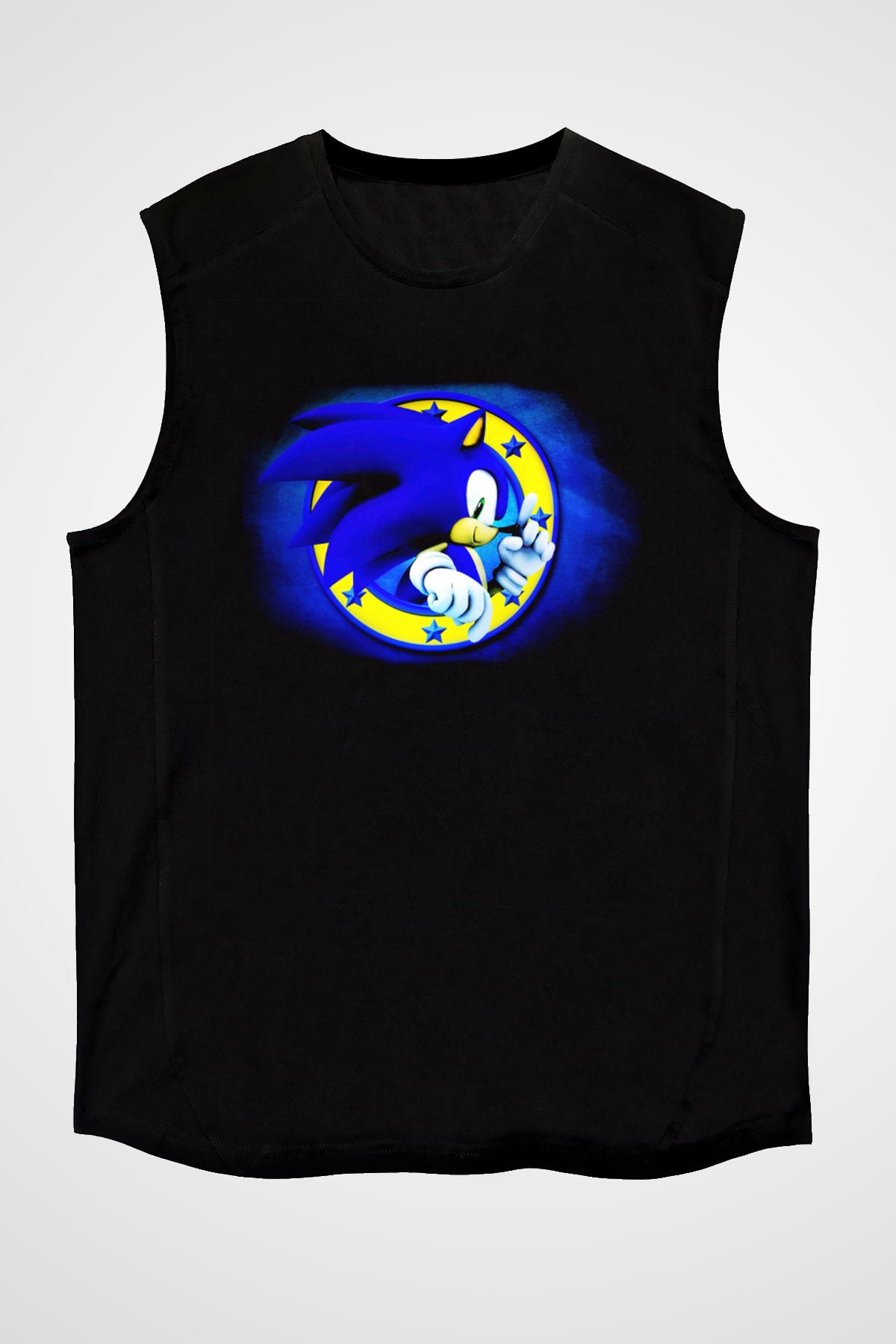Sonic the Hedgehog Siyah Unisex Kolsuz Tişört