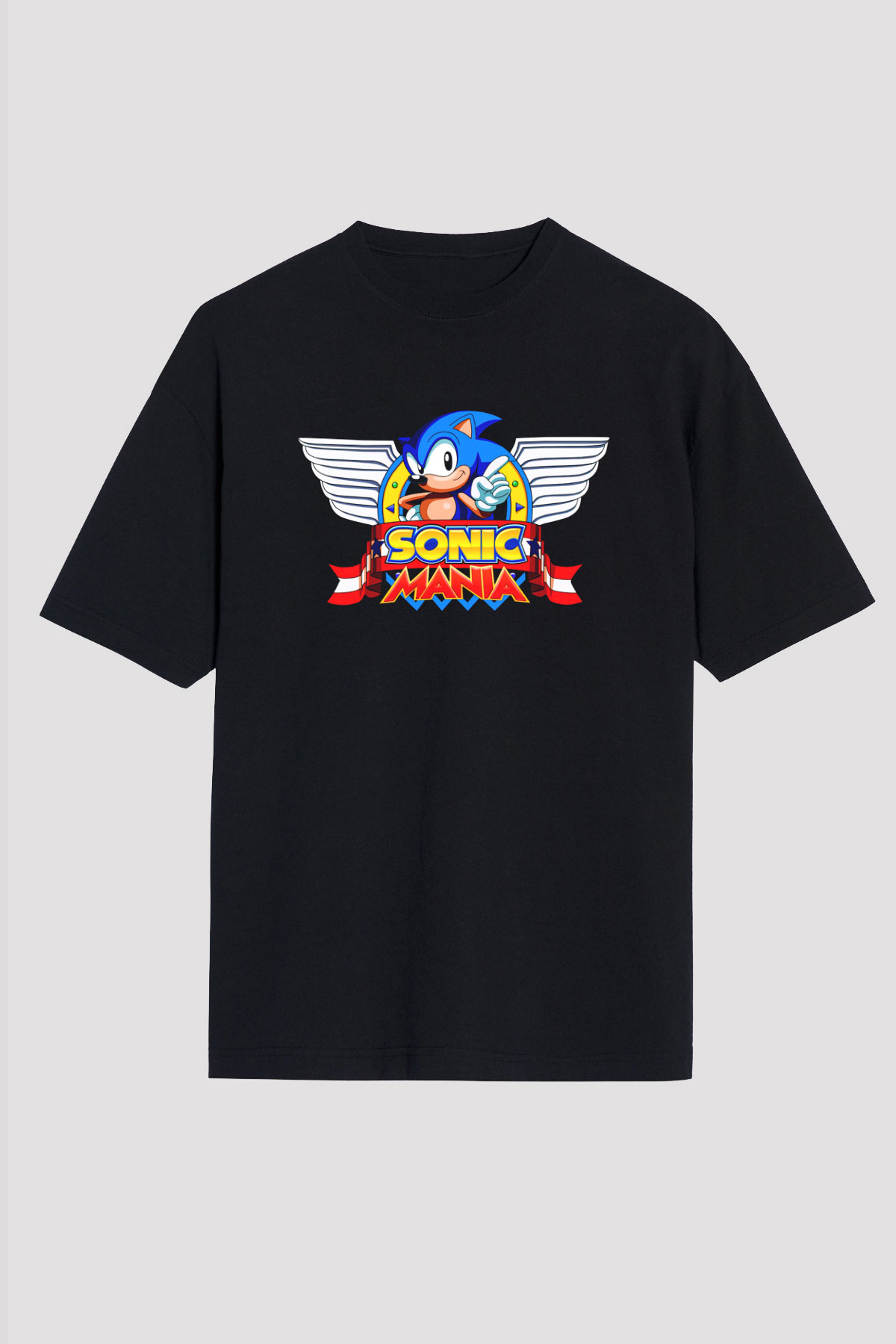 Sonic the Hedgehog Siyah Unisex Oversize Tişört
