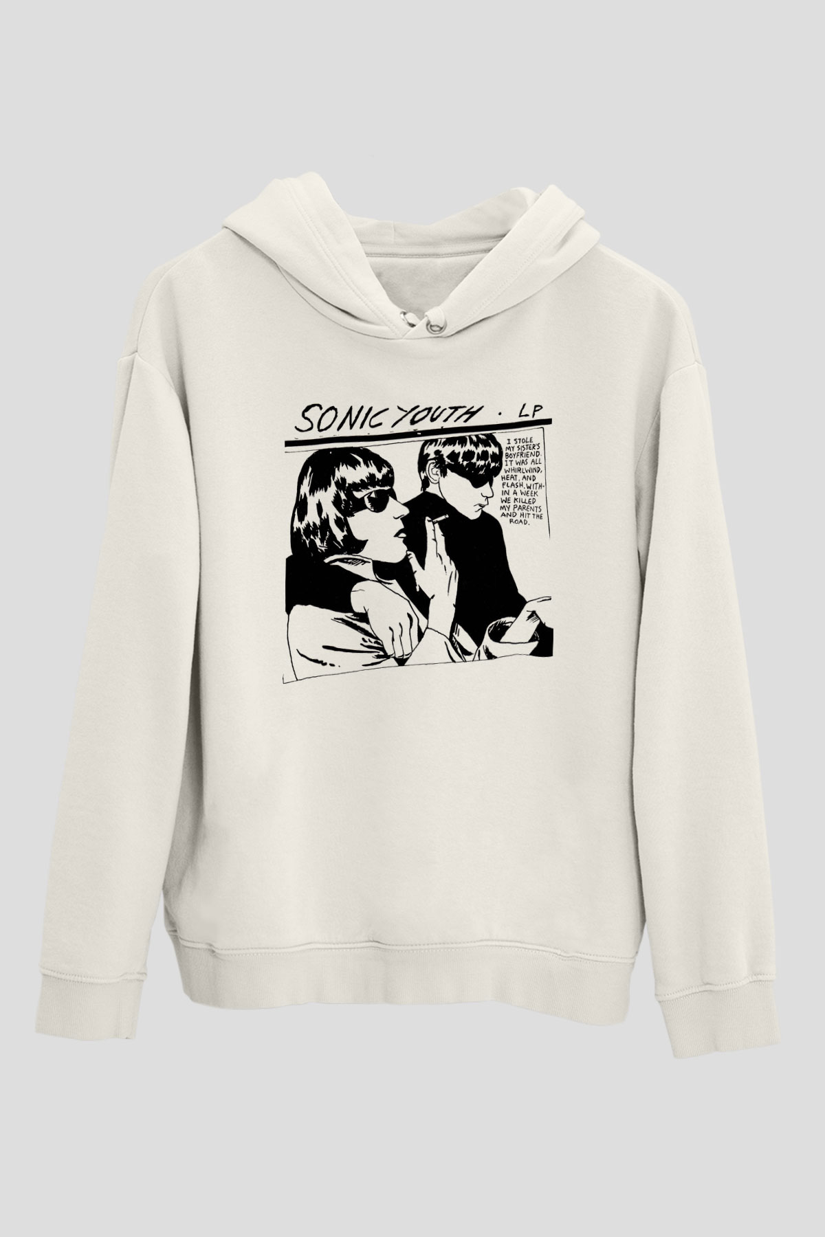Sonic Youth Beyaz Unisex Kapşonlu Sweatshirt