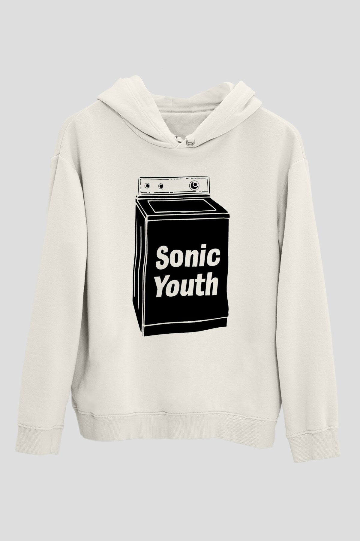 Sonic Youth Beyaz Unisex Kapşonlu Sweatshirt