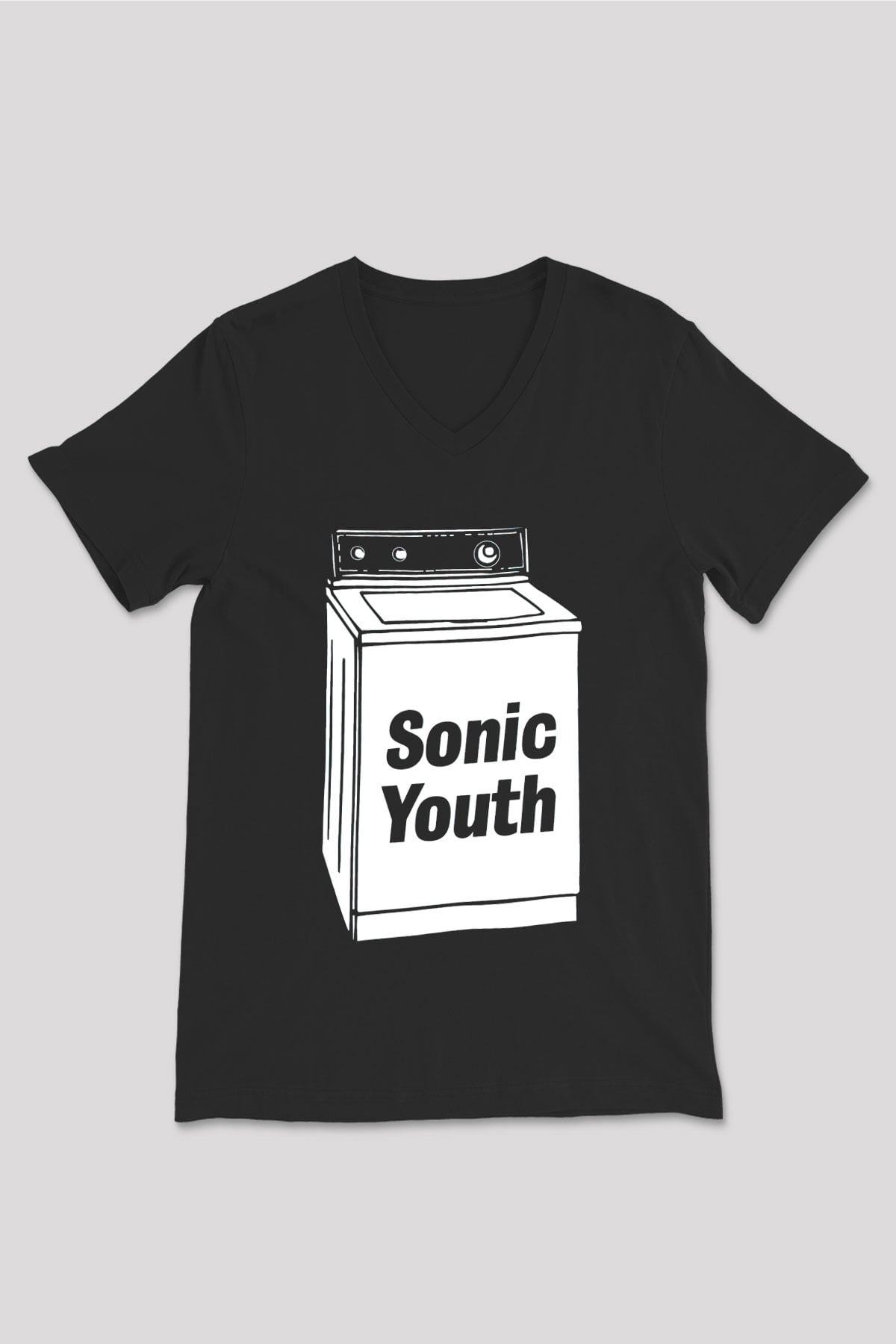 Sonic Youth Siyah Unisex V Yaka Tişört T-Shirt