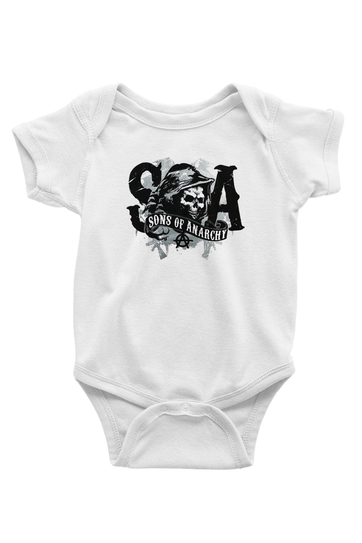 Sons of Anarchy Baskılı Beyaz Unisex Bebek Body - Zıbın