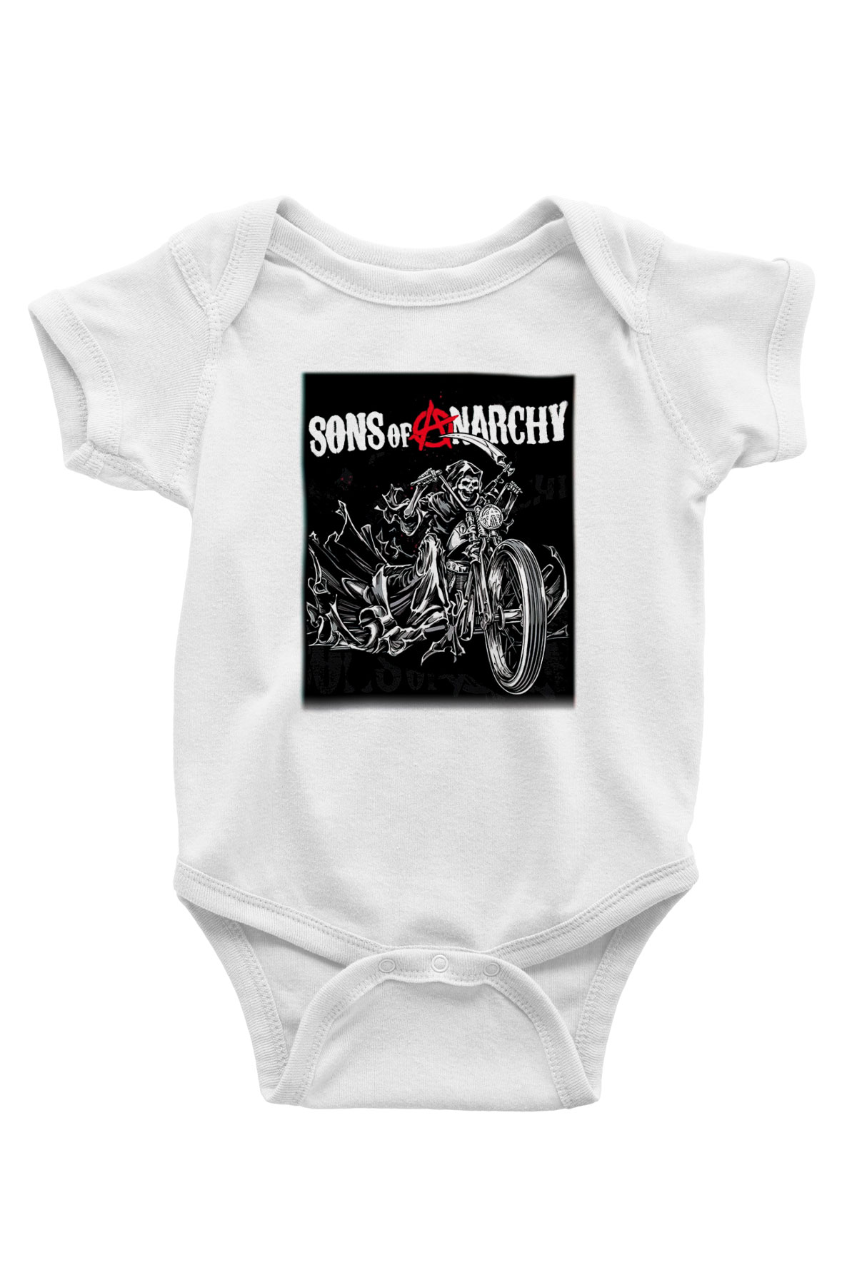 Sons of Anarchy Baskılı Beyaz Unisex Bebek Body - Zıbın