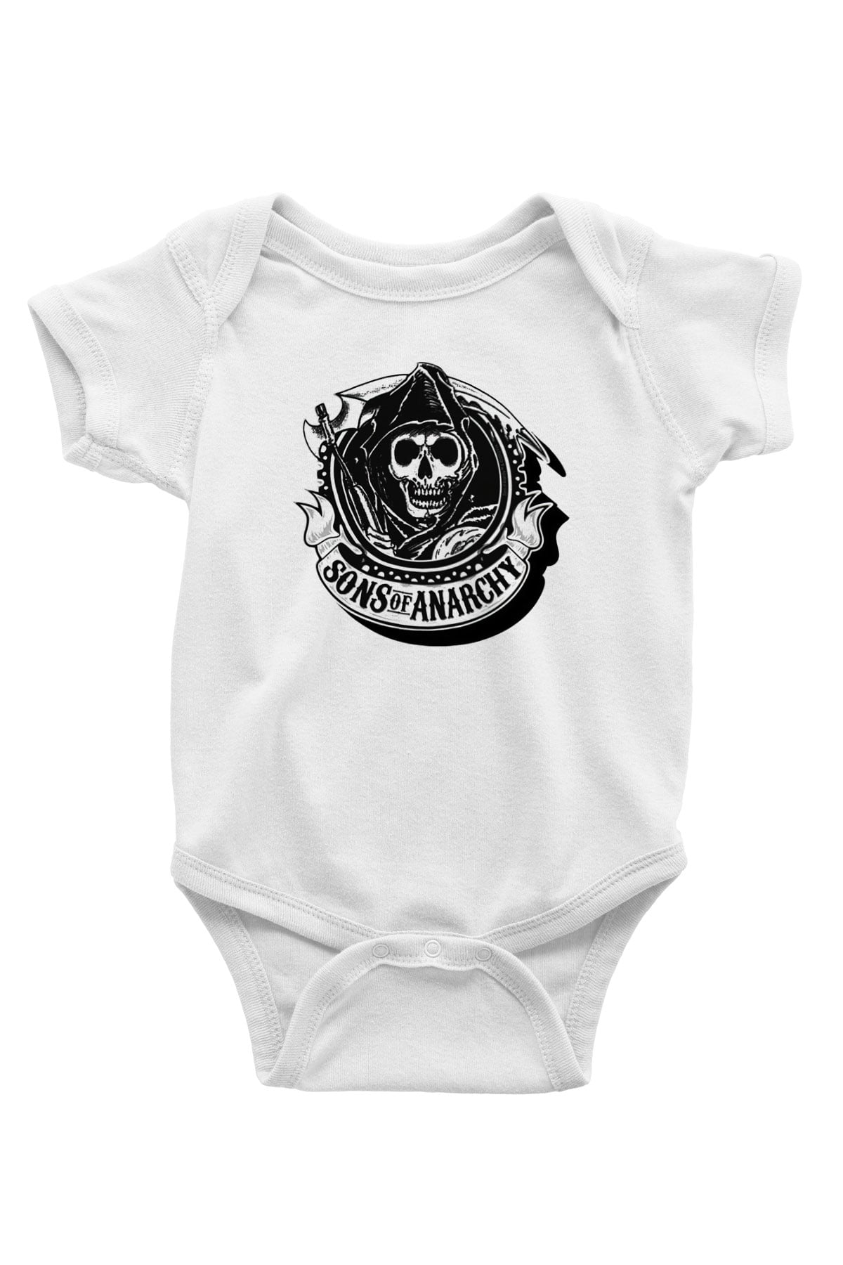 Sons of Anarchy Baskılı Beyaz Unisex Bebek Body - Zıbın