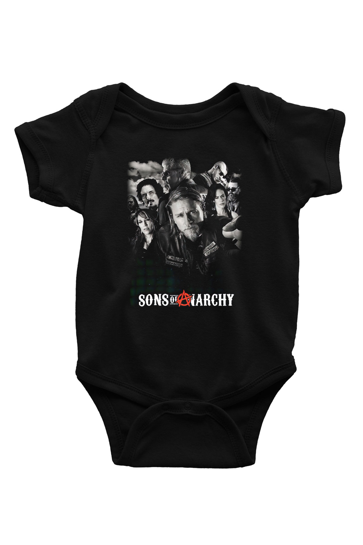 Sons of Anarchy Baskılı Siyah Bebek Body - Zıbın