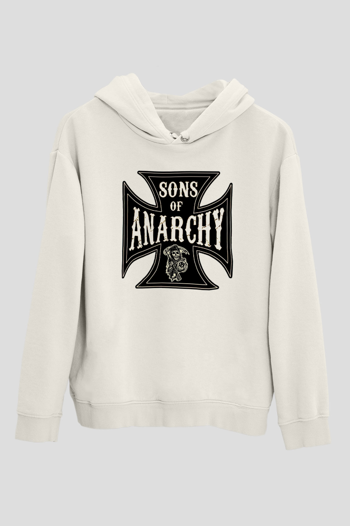 Sons of Anarchy Beyaz Unisex Kapşonlu Sweatshirt