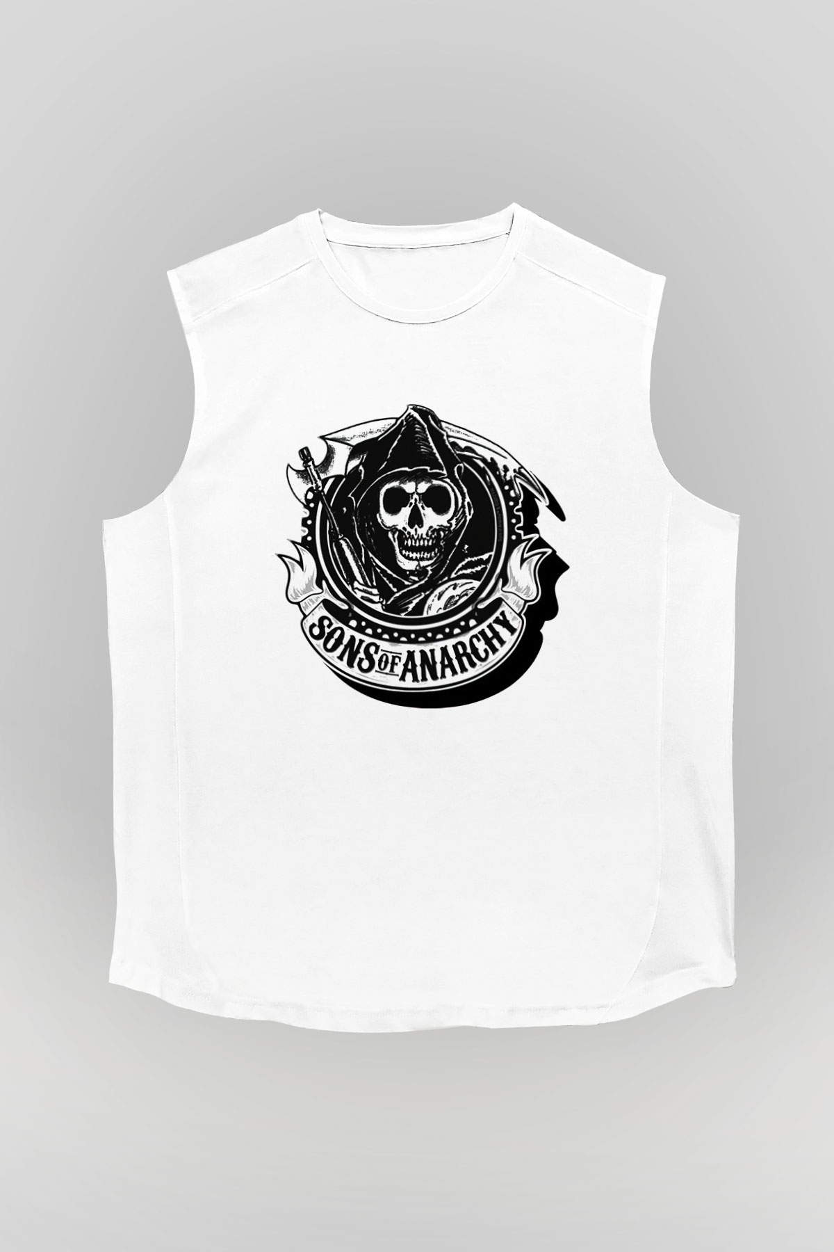 Sons of Anarchy Beyaz Unisex Kolsuz Tişört