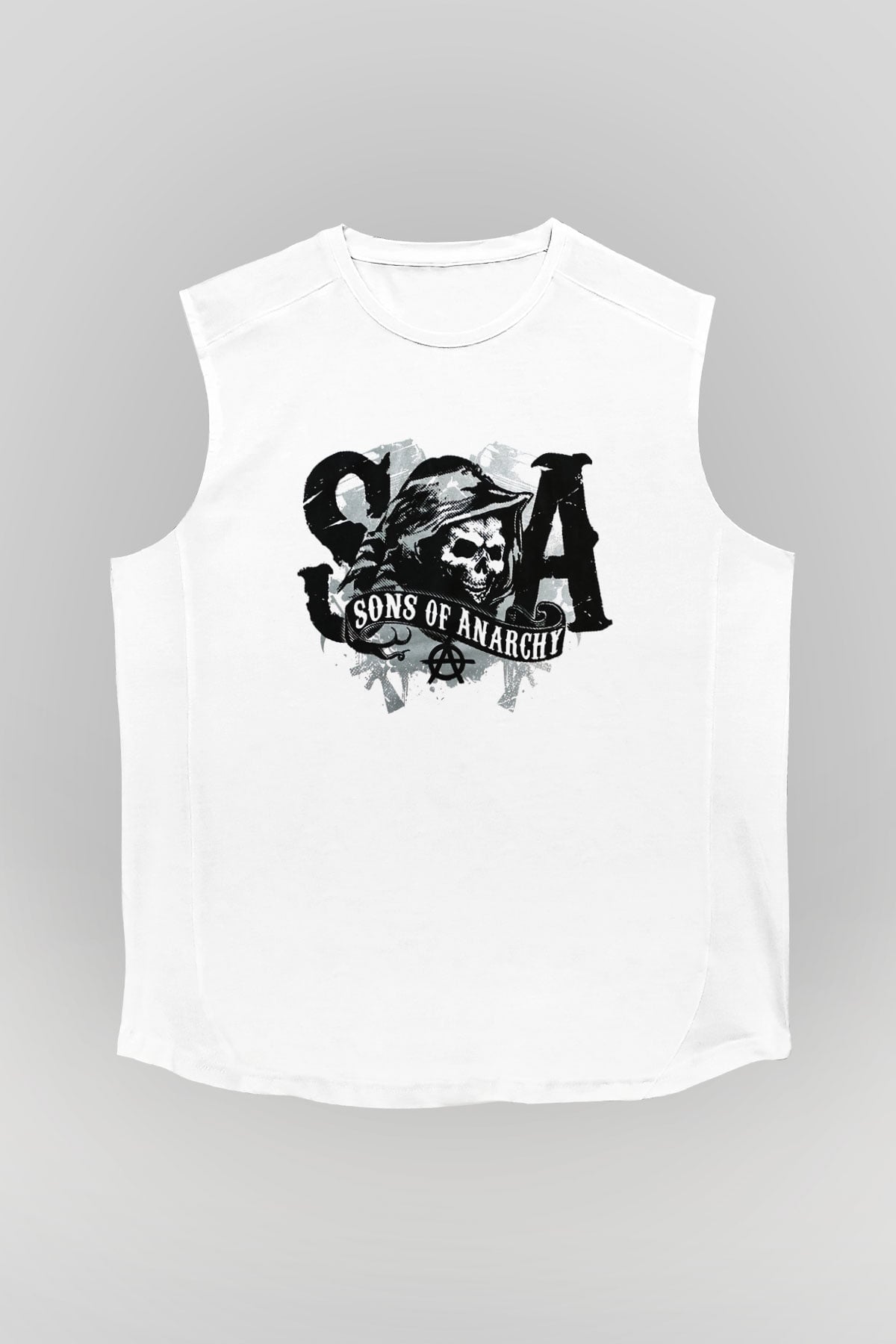 Sons of Anarchy Beyaz Unisex Kolsuz Tişört