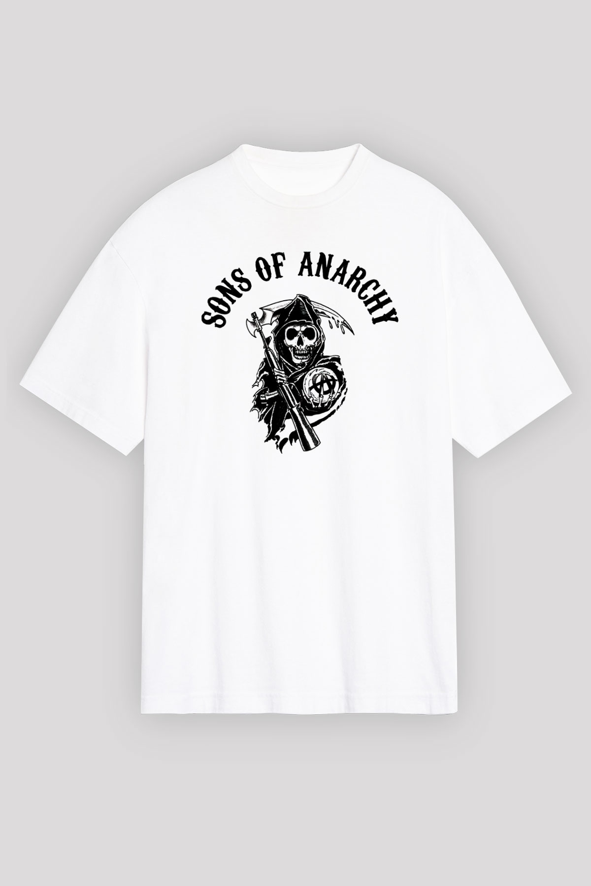 Sons of Anarchy Beyaz Unisex Oversize Tişört T-Shirt
